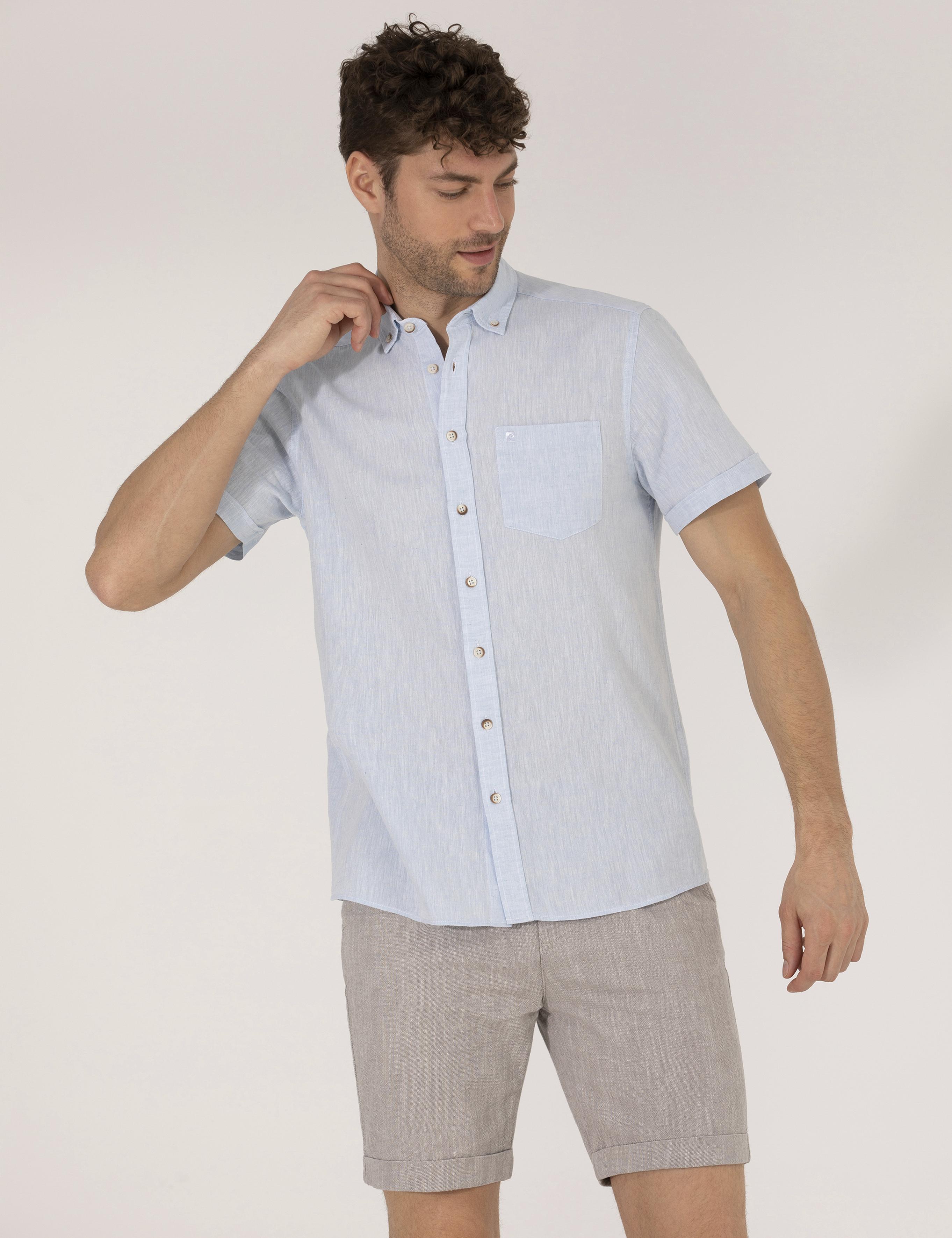 Açık Mavi Regular Fit Kısa Kollu Gömlek