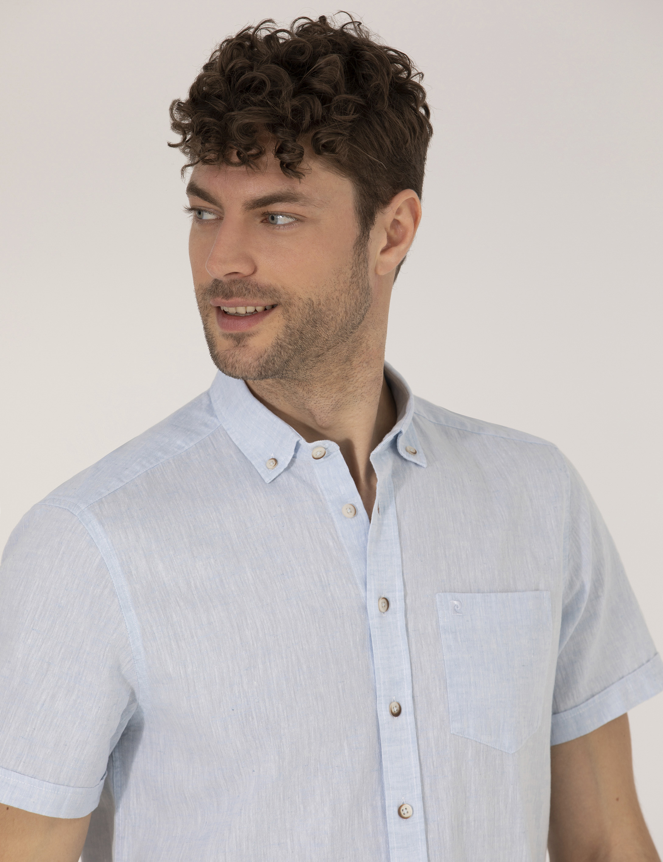 Pierre Cardin Açık Mavi Regular Fit Kısa Kollu Gömlek görsel 3