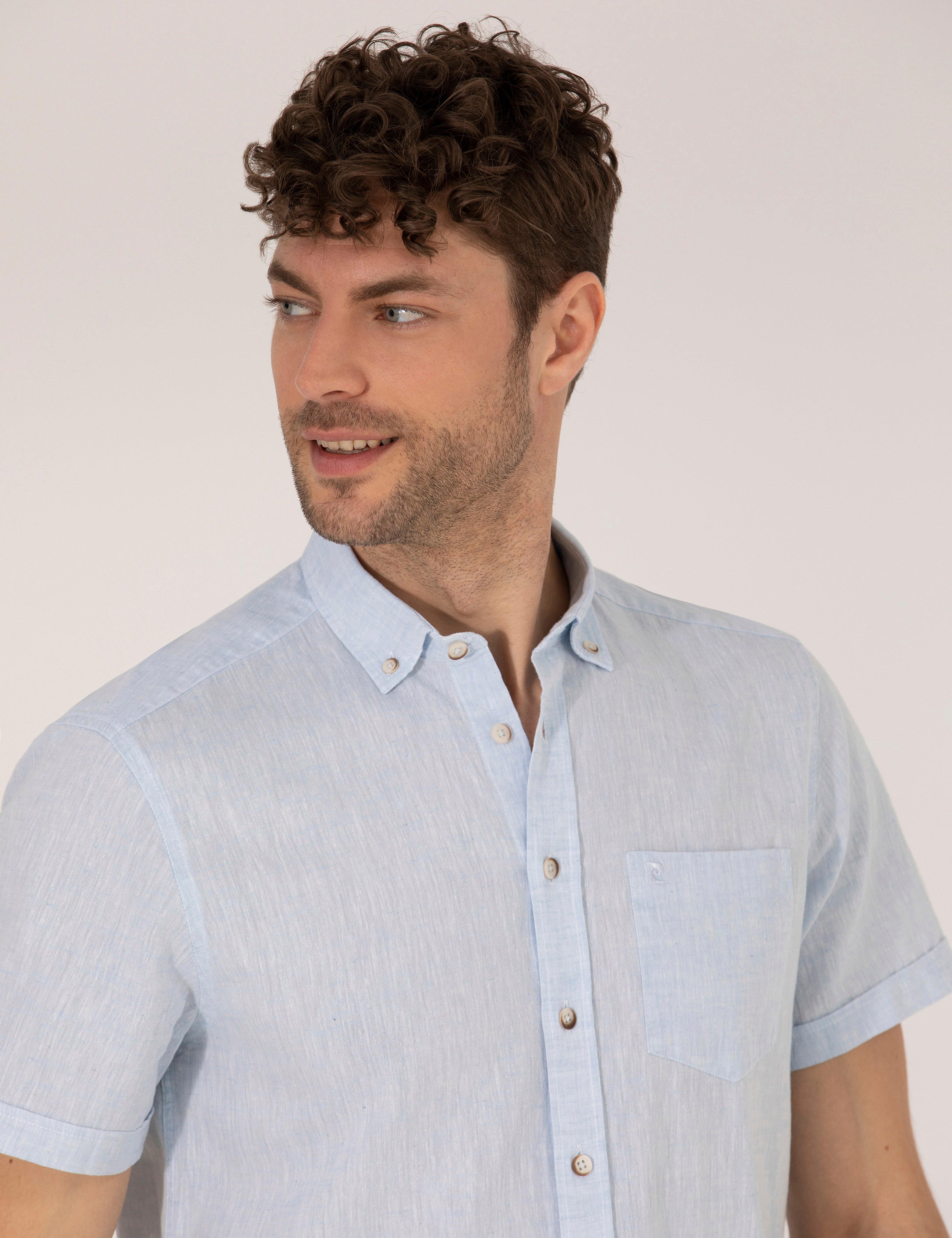 Açık Mavi Regular Fit Kısa Kollu Gömlek