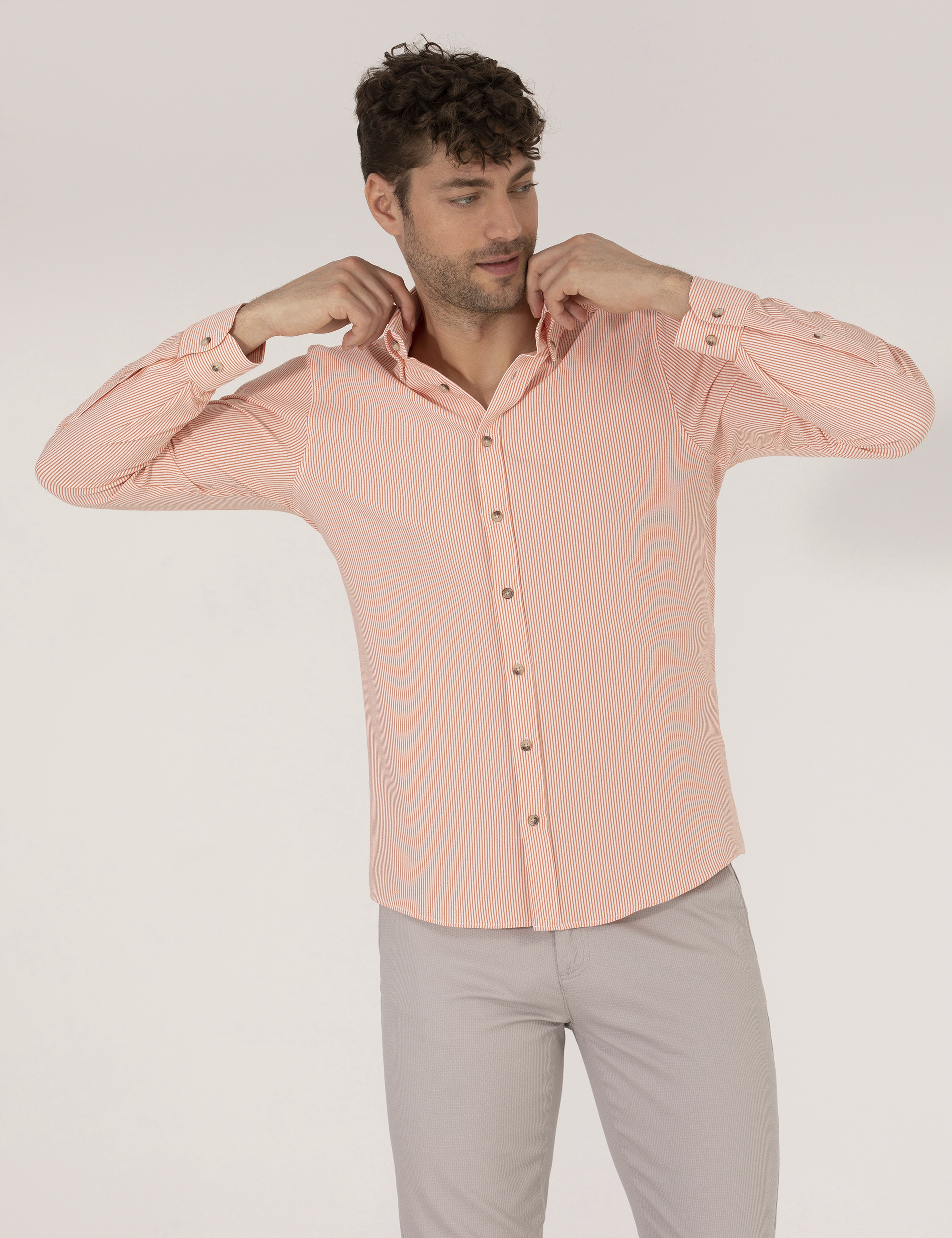 Tarçın Slim Fit Uzun Kollu Gömlek - Image 1