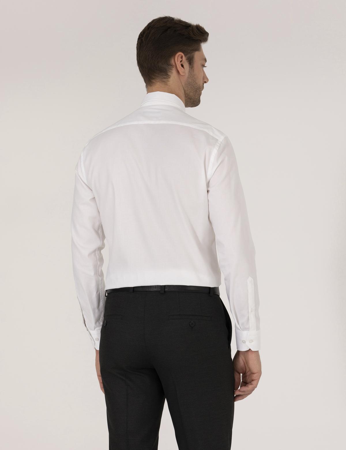 Beyaz Slim Fit Smokin Gömlek - 50268200009