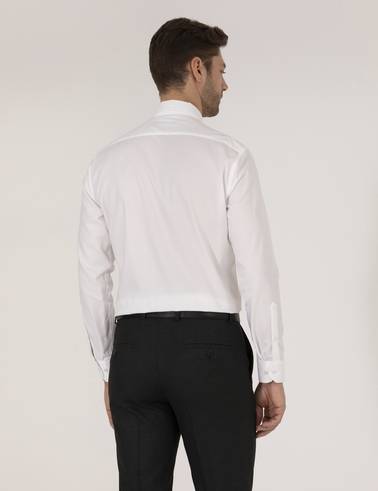 Beyaz Slim Fit Smokin Gömlek