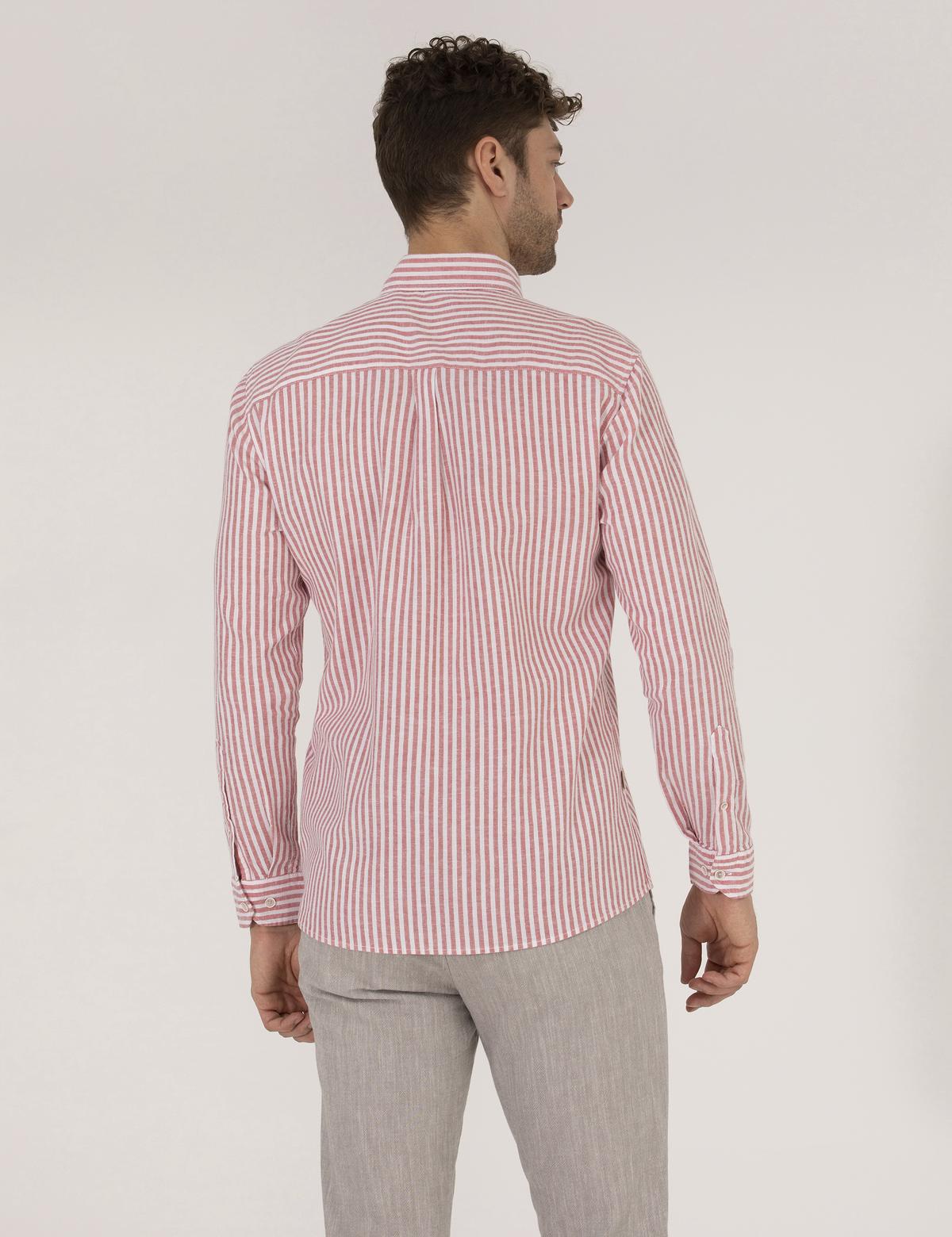 Kırmızı Regular Fit Uzun Kollu Gömlek - 50269387037