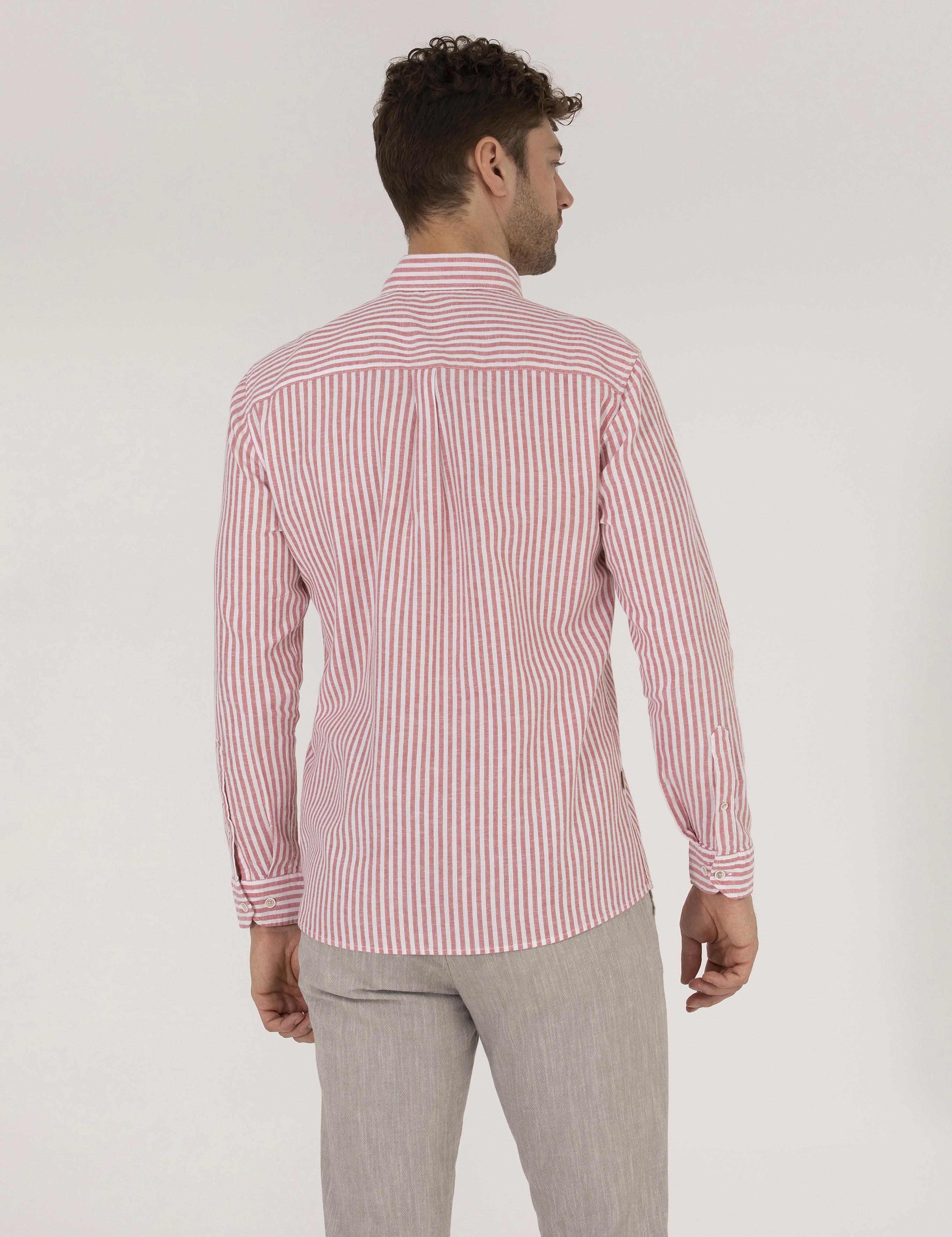 Kırmızı Regular Fit Uzun Kollu Gömlek