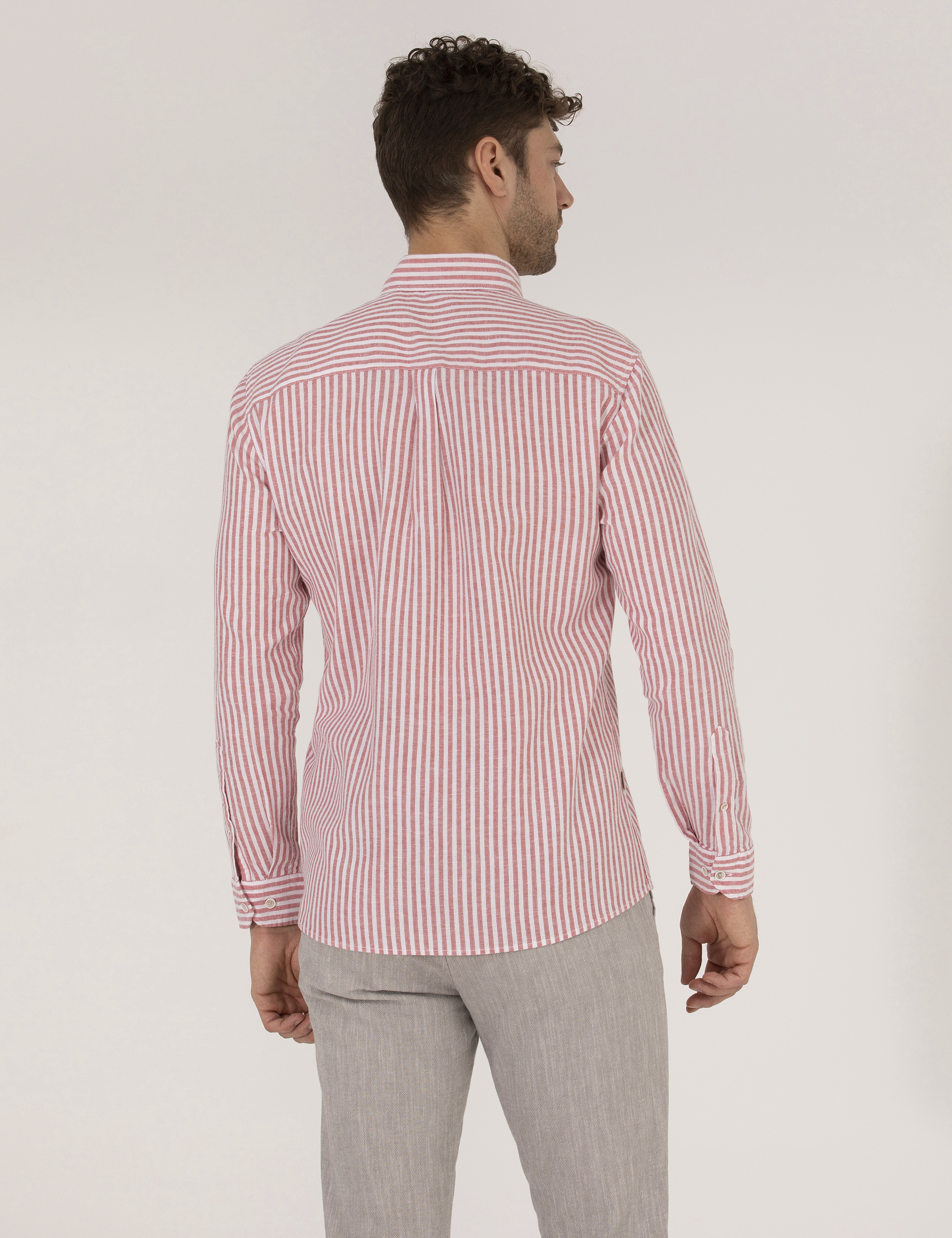 Kırmızı Regular Fit Uzun Kollu Gömlek