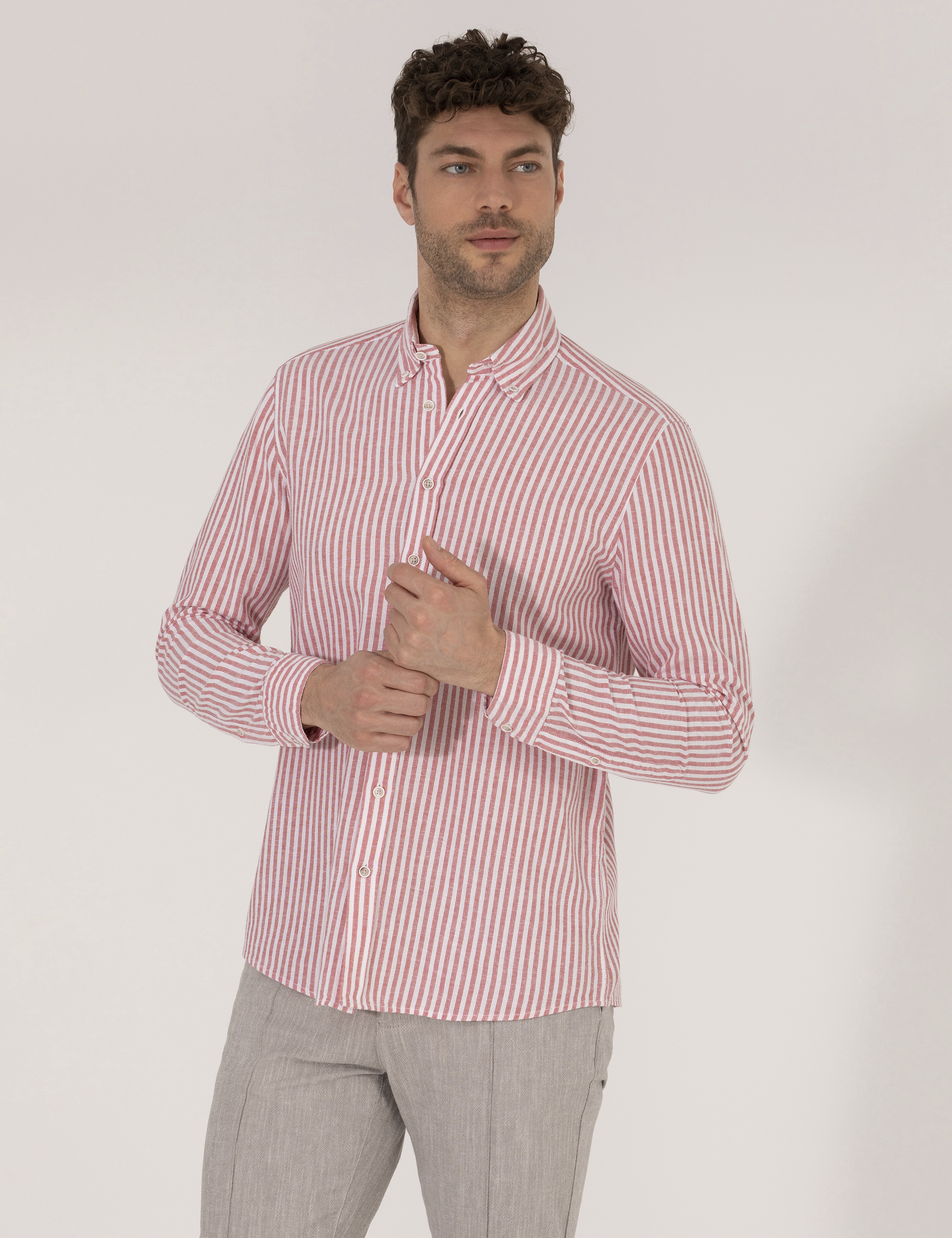 Kırmızı Regular Fit Uzun Kollu Gömlek - Image 1