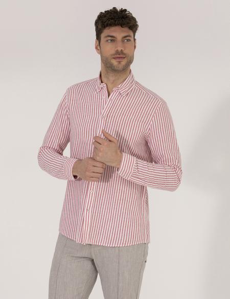 Kırmızı Regular Fit Uzun Kollu Gömlek - 50269387037