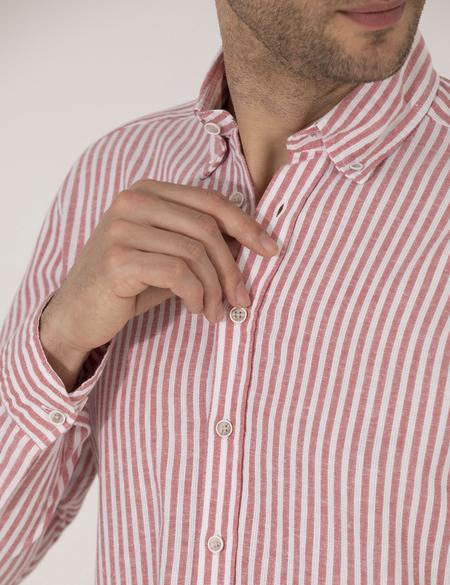 Kırmızı Regular Fit Uzun Kollu Gömlek - 50269387037