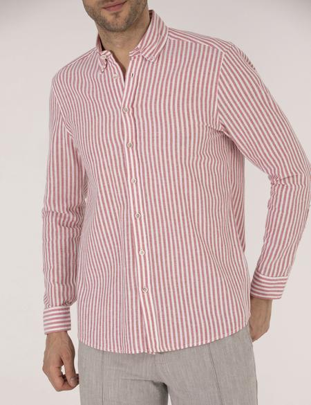 Kırmızı Regular Fit Uzun Kollu Gömlek - 50269387037