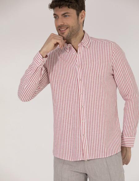 Kırmızı Regular Fit Uzun Kollu Gömlek - 50269387037