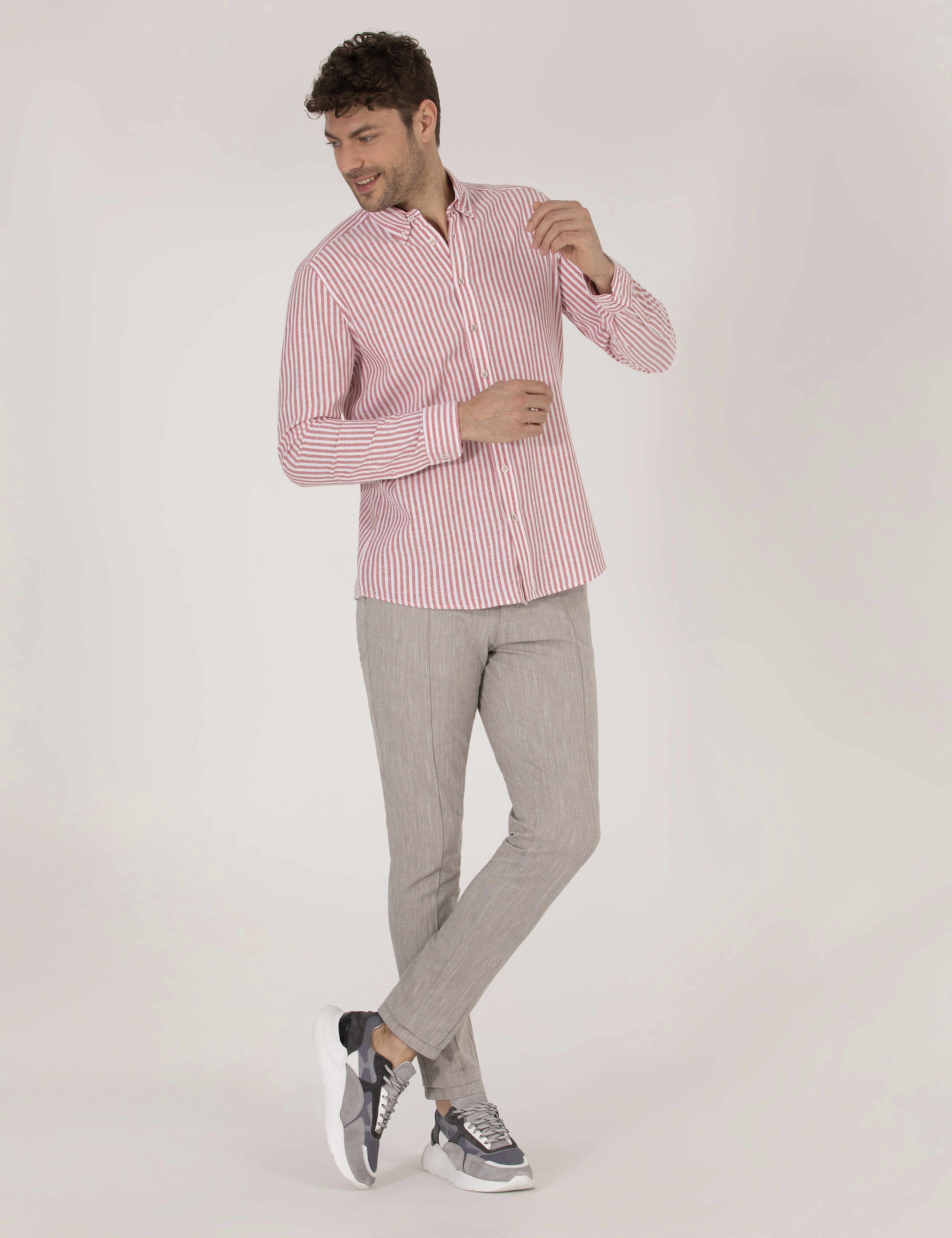 Kırmızı Regular Fit Uzun Kollu Gömlek
