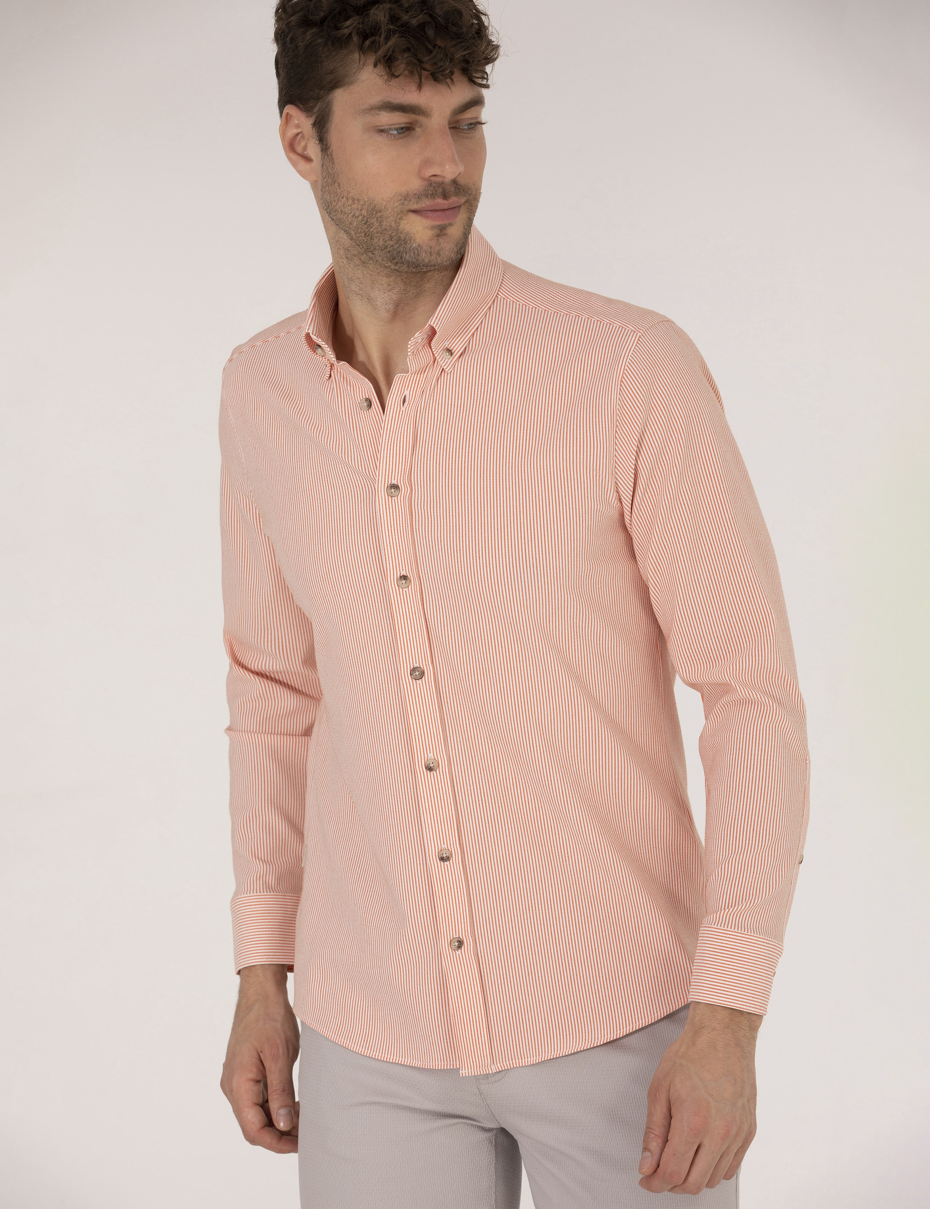 Tarçın Slim Fit Uzun Kollu Gömlek - Image 2
