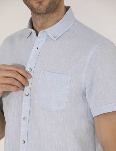 Açık Mavi Regular Fit Kısa Kollu Gömlek