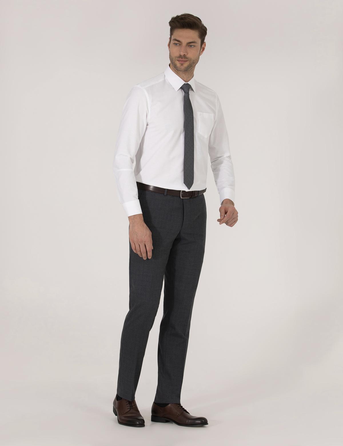 Beyaz Regular Fit Uzun Kollu Klasik Gömlek - 50268193007