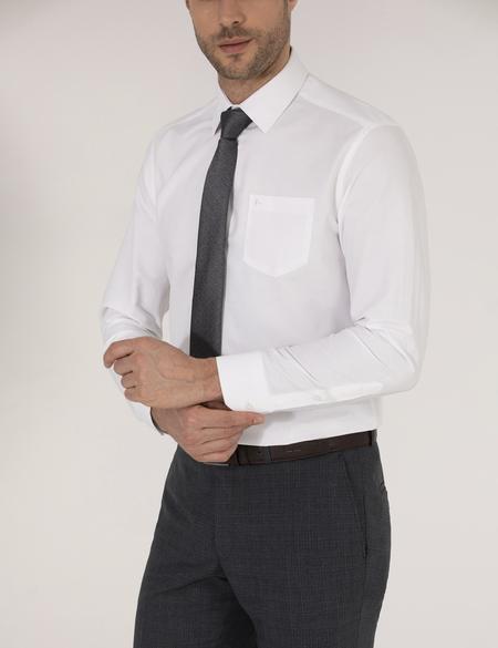 Beyaz Regular Fit Uzun Kollu Klasik Gömlek - 50268193007