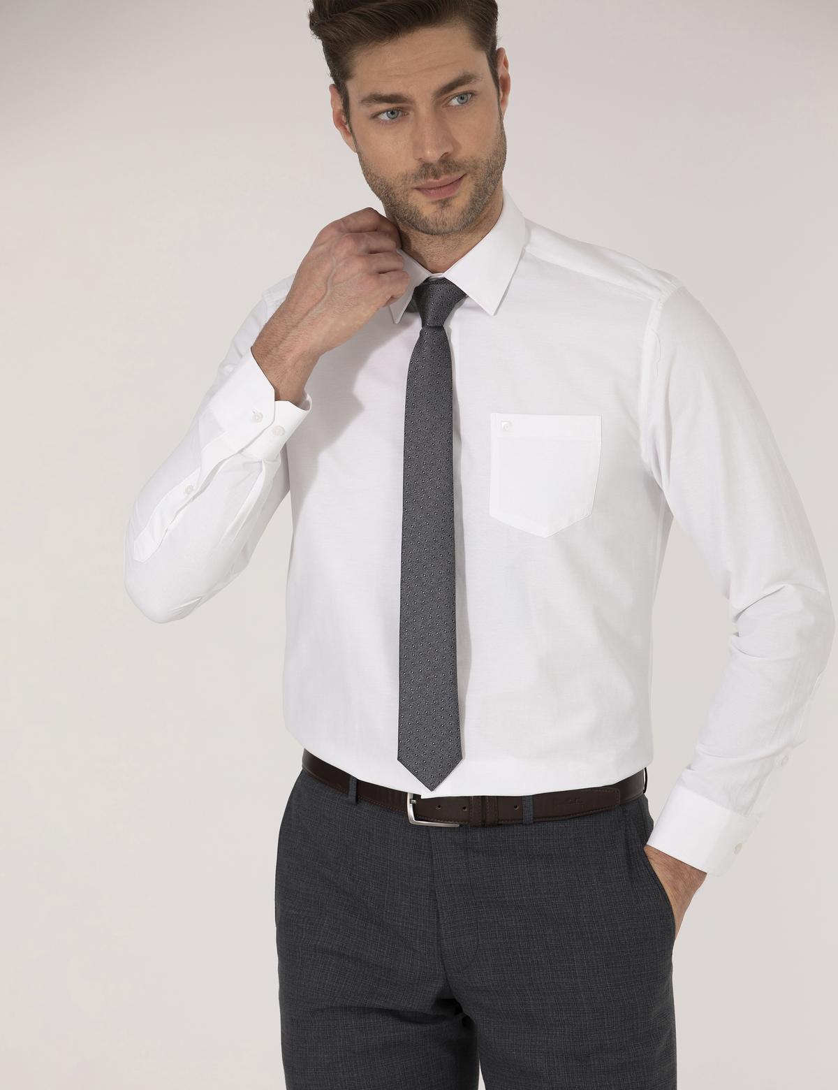 Beyaz Regular Fit Uzun Kollu Klasik Gömlek - 50268193007