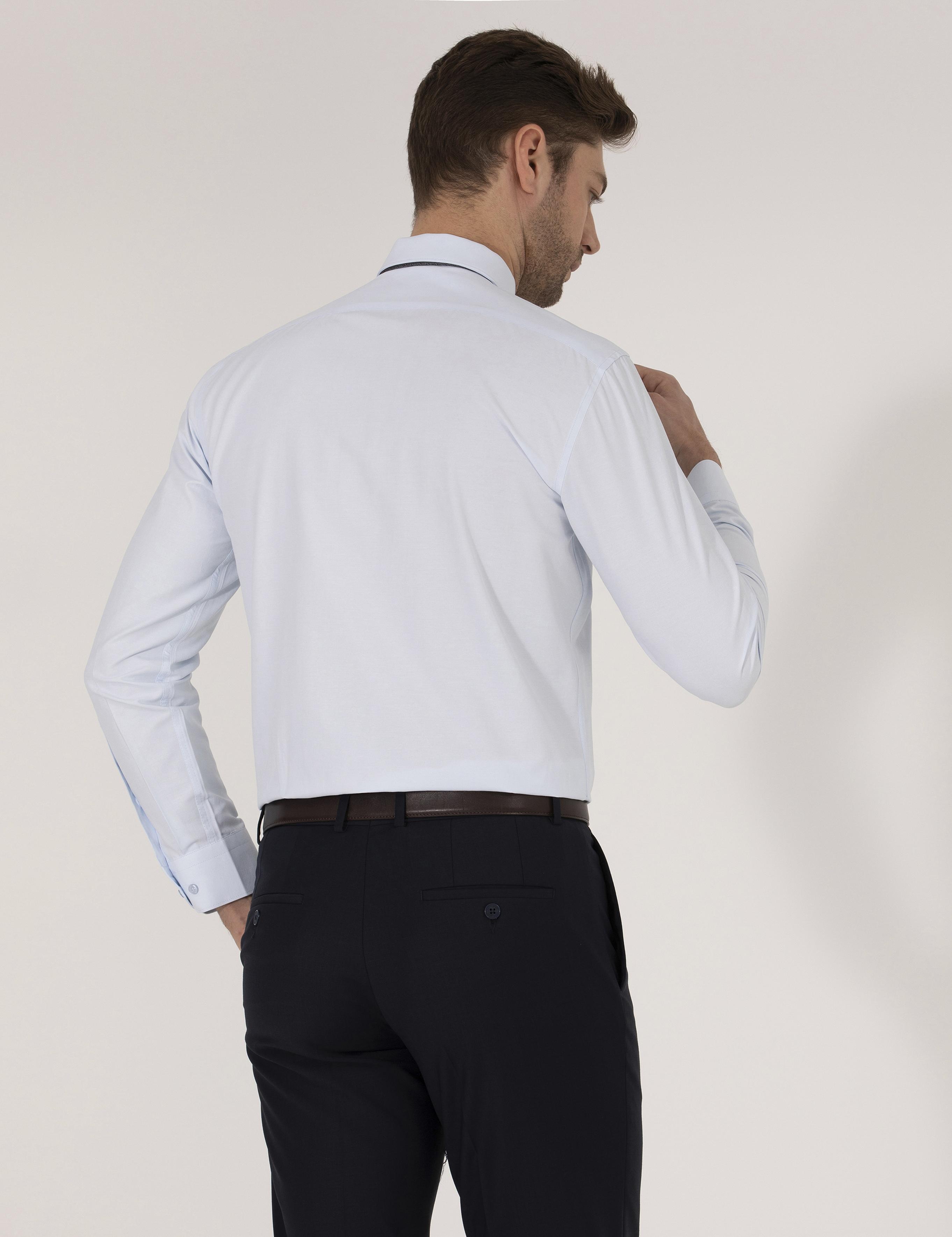 Açık Mavi Slim Fit Uzun Kollu Klasik Gömlek