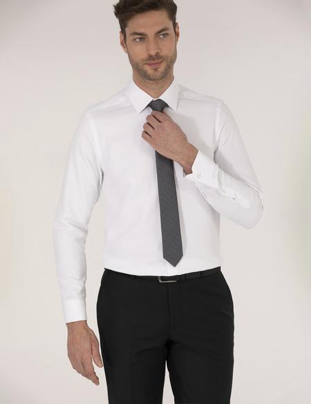 Beyaz Slim Fit Uzun Kollu Gömlek - 50259517012