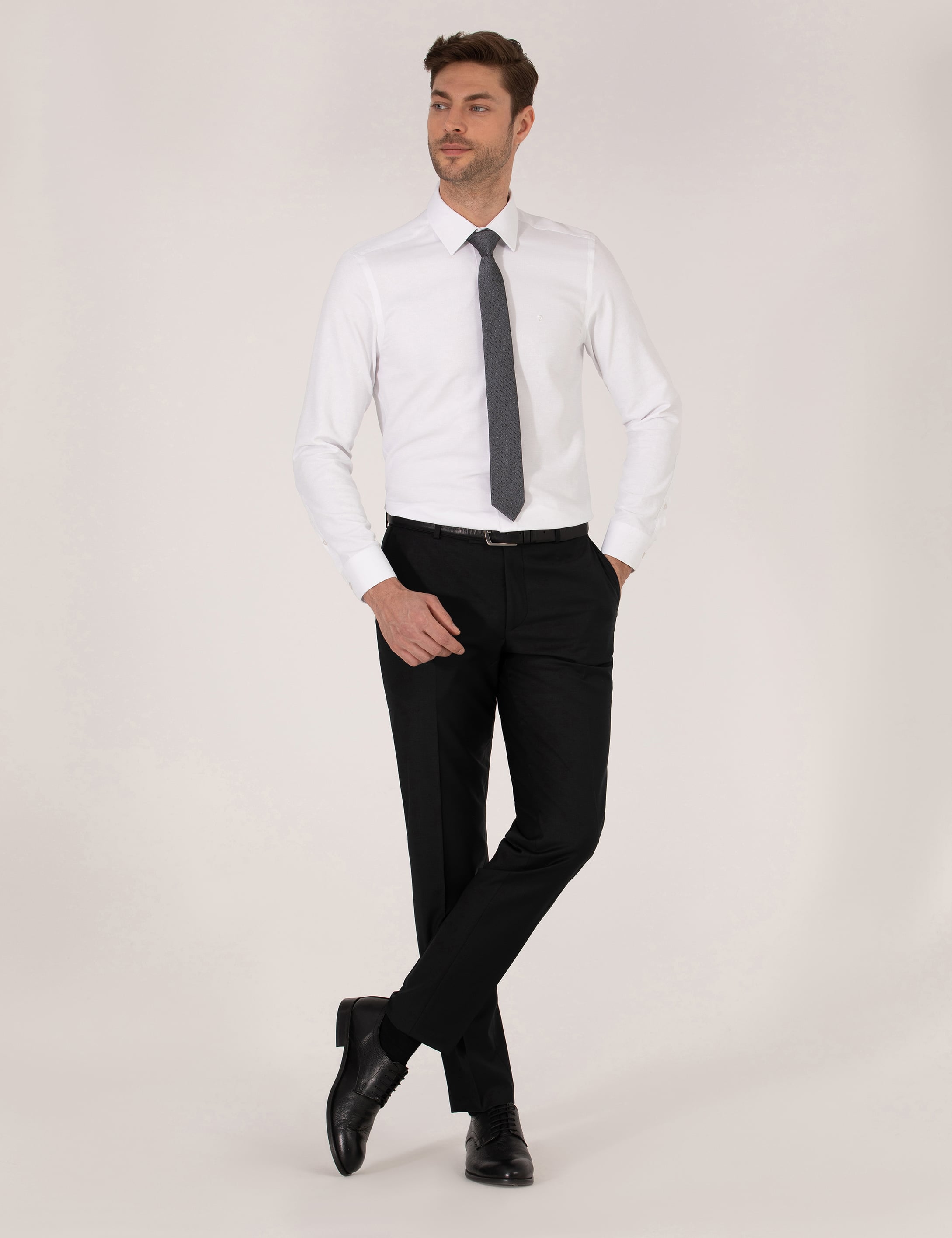 Beyaz Slim Fit Uzun Kollu Gömlek - Image 4