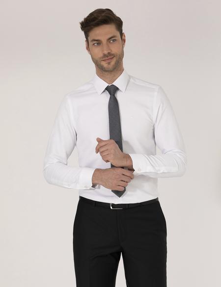 Beyaz Slim Fit Uzun Kollu Gömlek - 50259517012