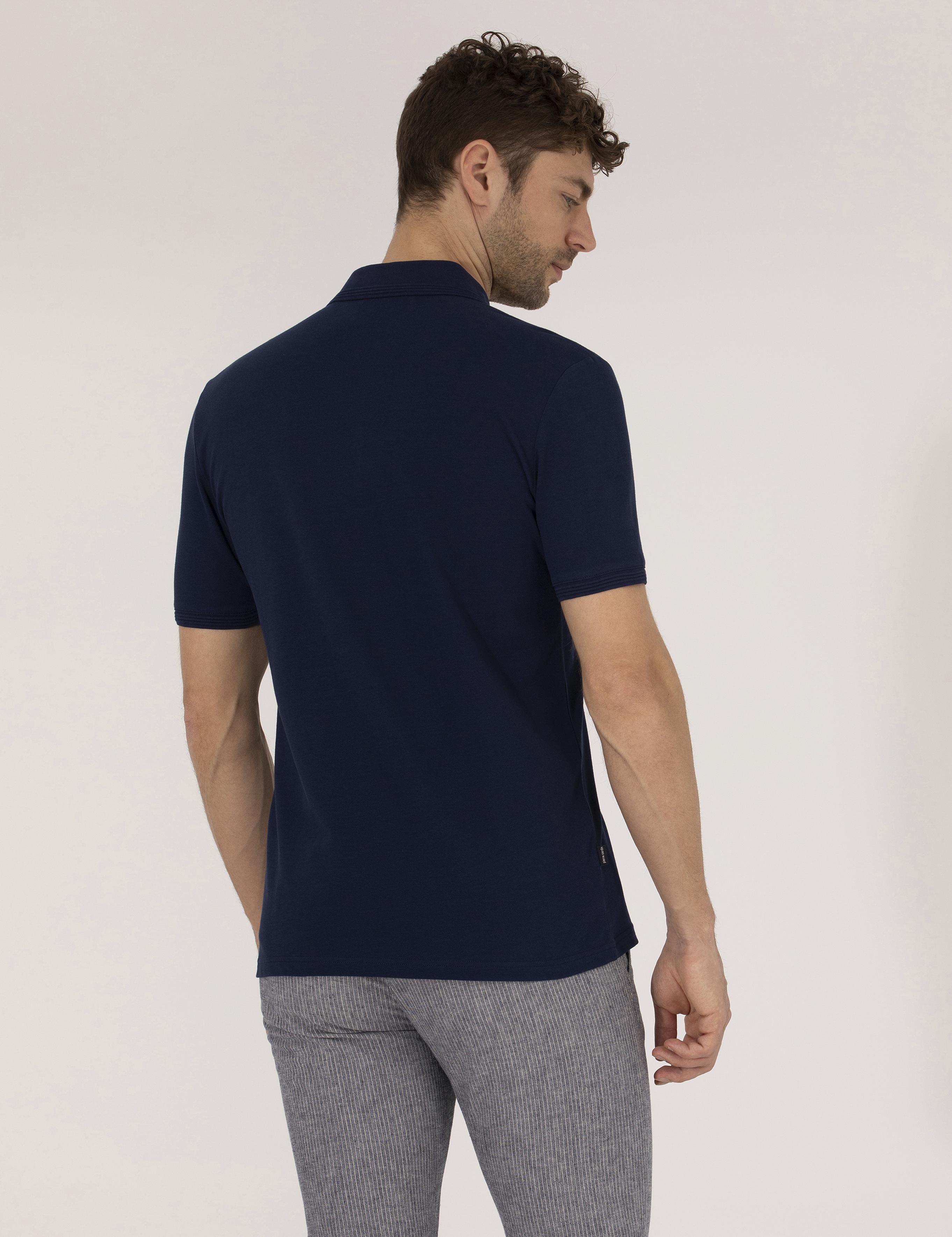 Lacivert Regular Fit Polo Yaka Basic Tişört