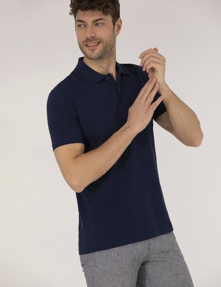 Lacivert Regular Fit Polo Yaka Basic Tişört - 50269604029