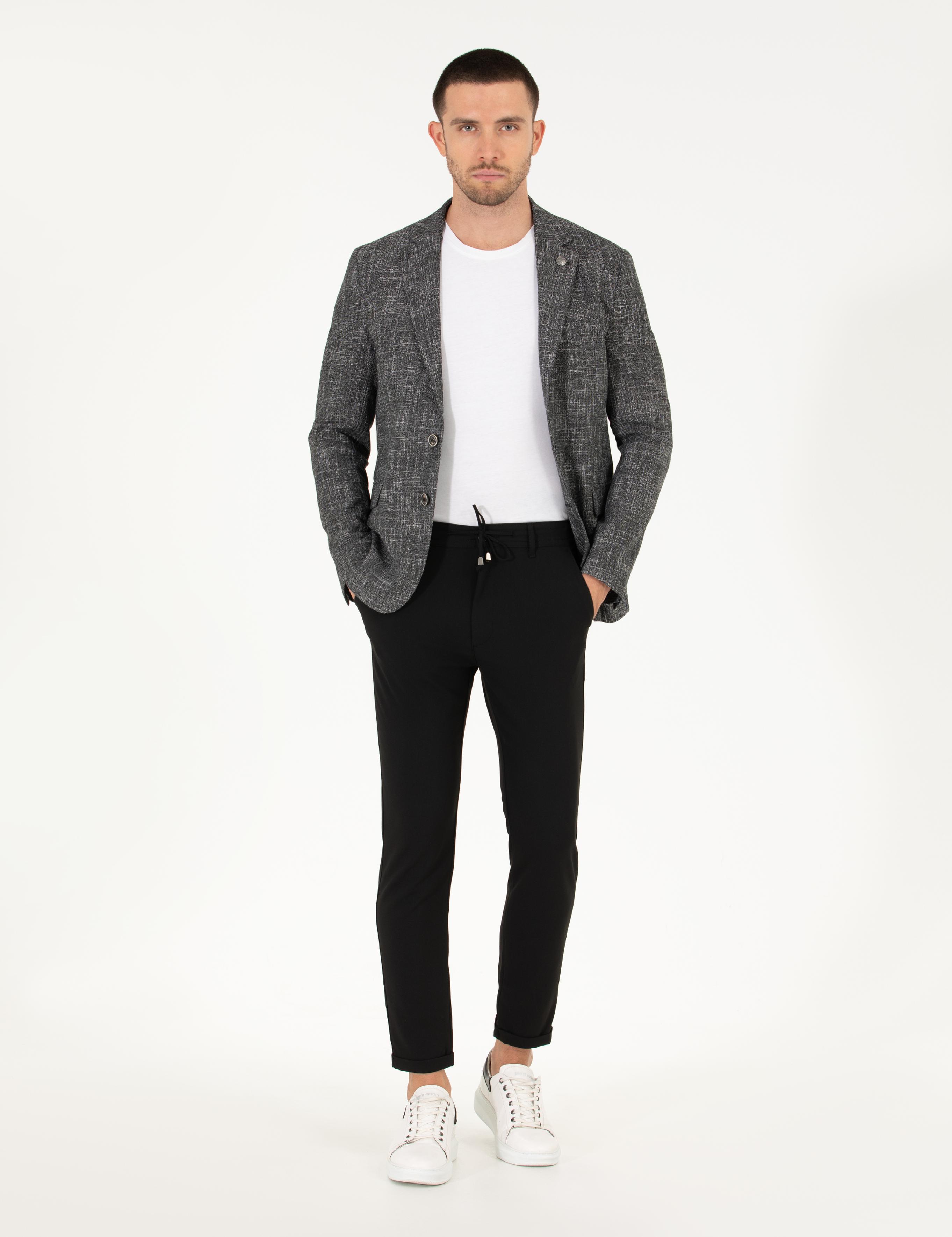 Siyah Slim Fit Spor Ceket