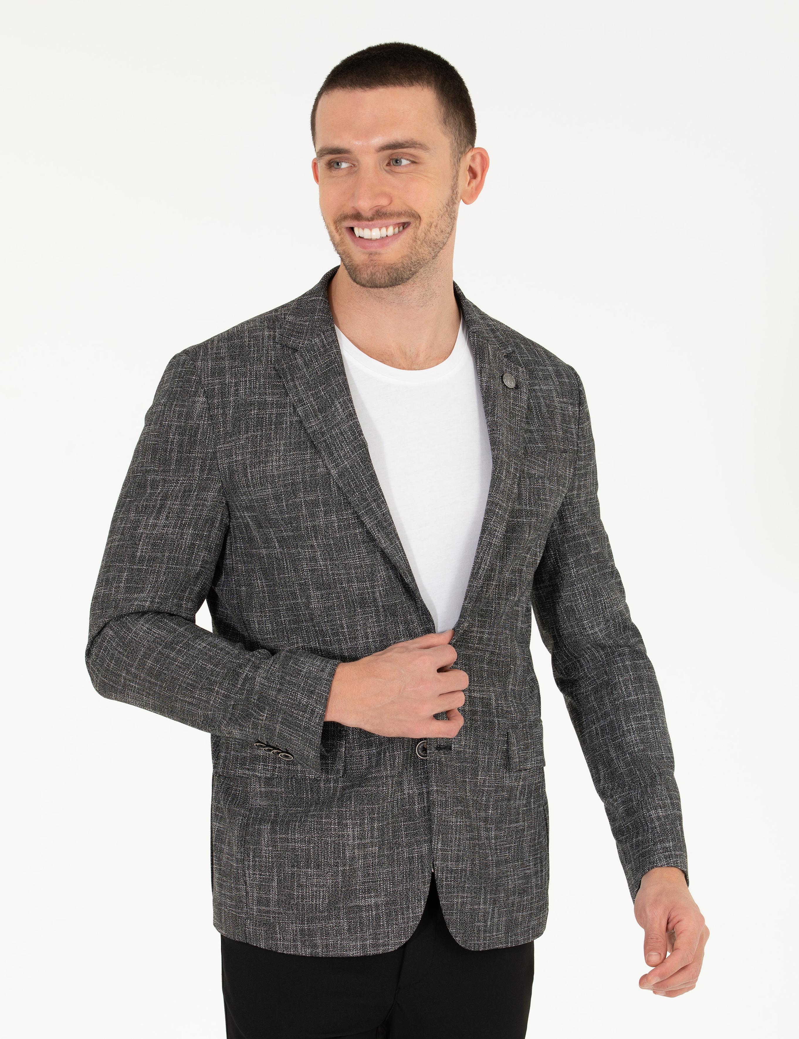 Siyah Slim Fit Spor Ceket