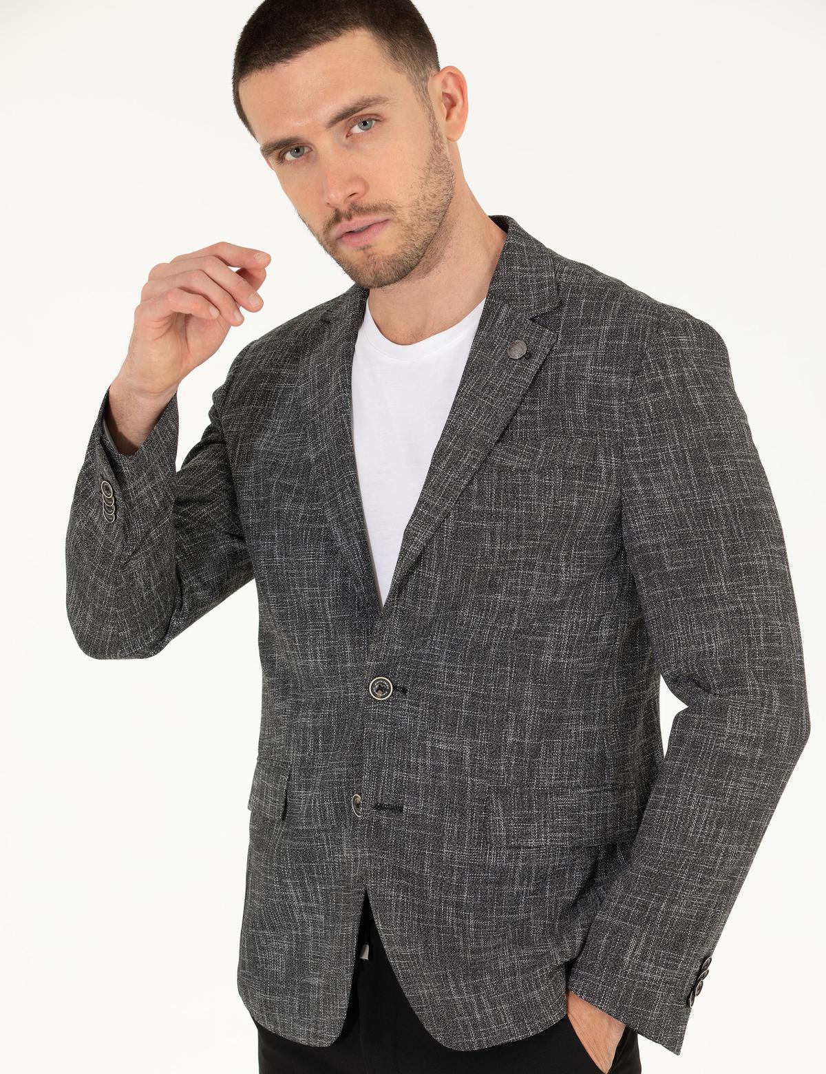 Siyah Slim Fit Spor Ceket - 50264618020