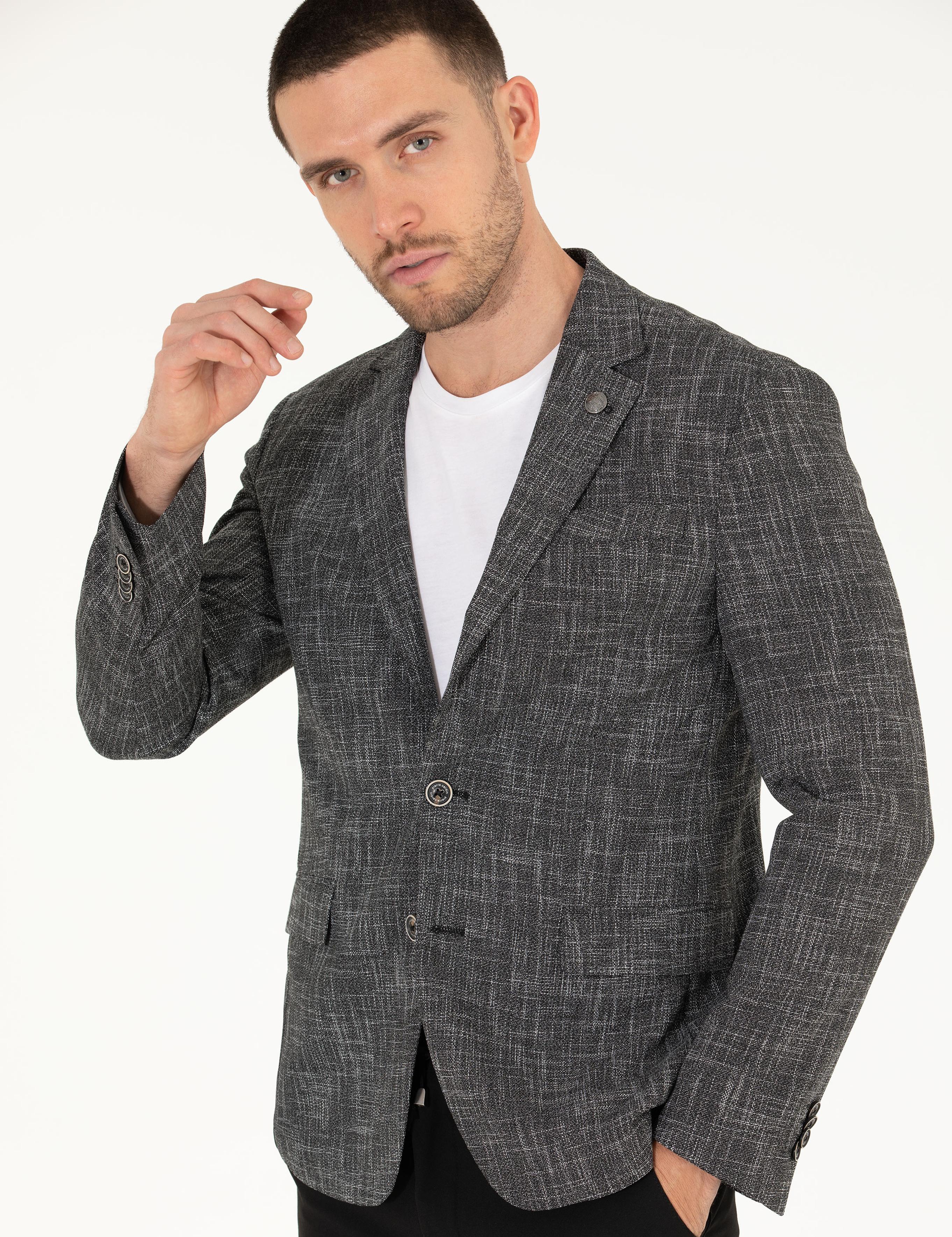 Siyah Slim Fit Spor Ceket