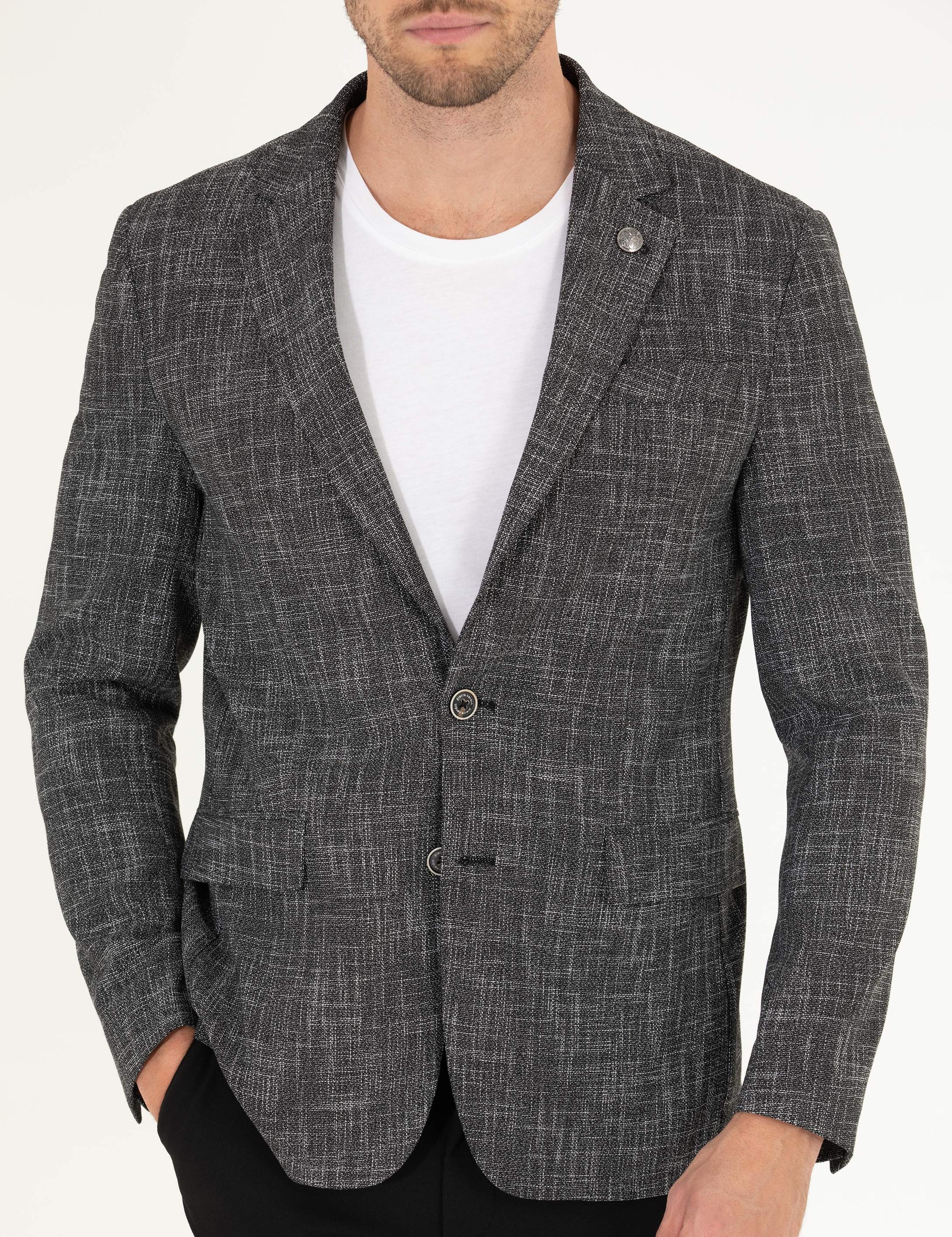 Siyah Slim Fit Spor Ceket