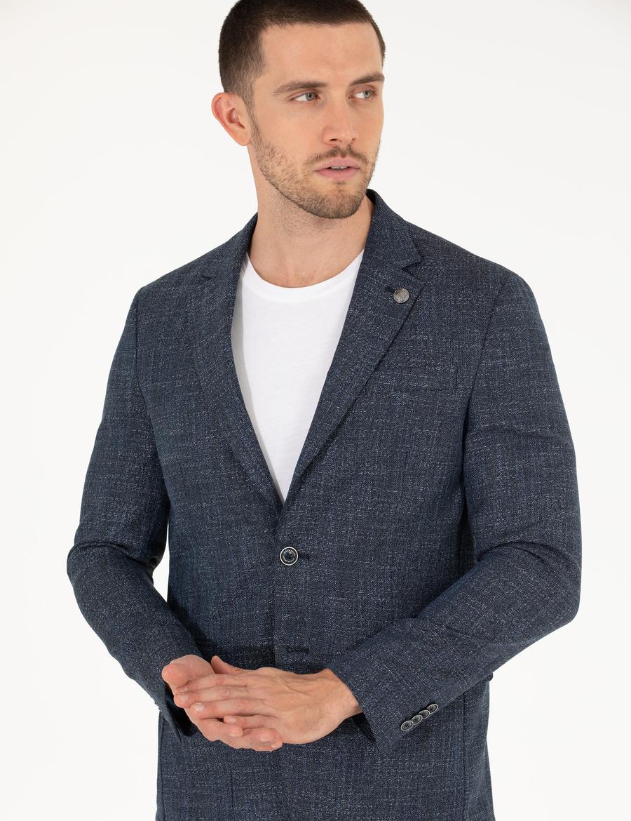 Lacivert Slim Fit Blazer Ceket