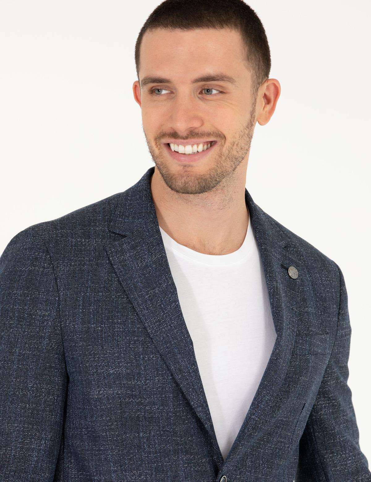 Lacivert Slim Fit Blazer Ceket