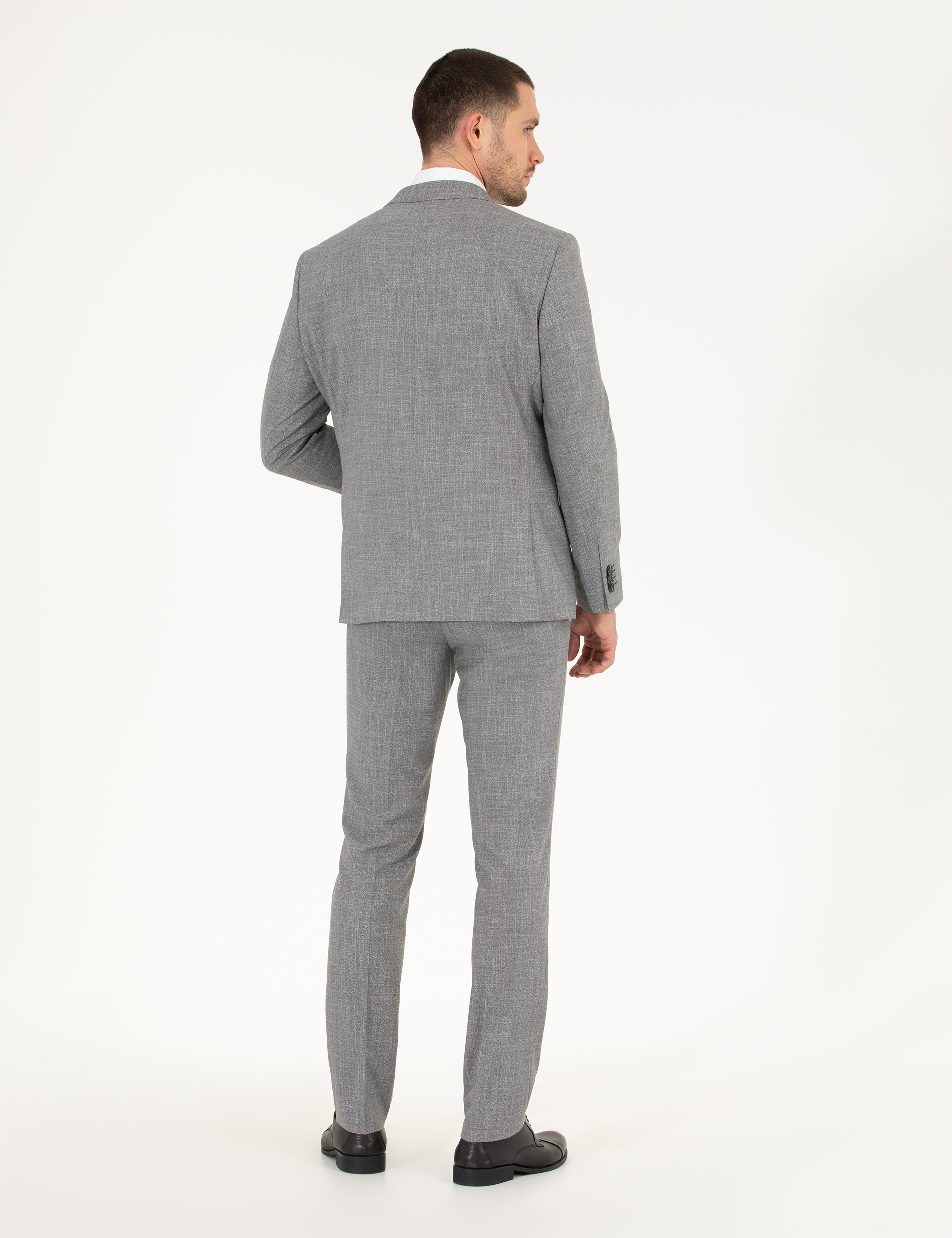 Gri Slim Fit Takım Elbise