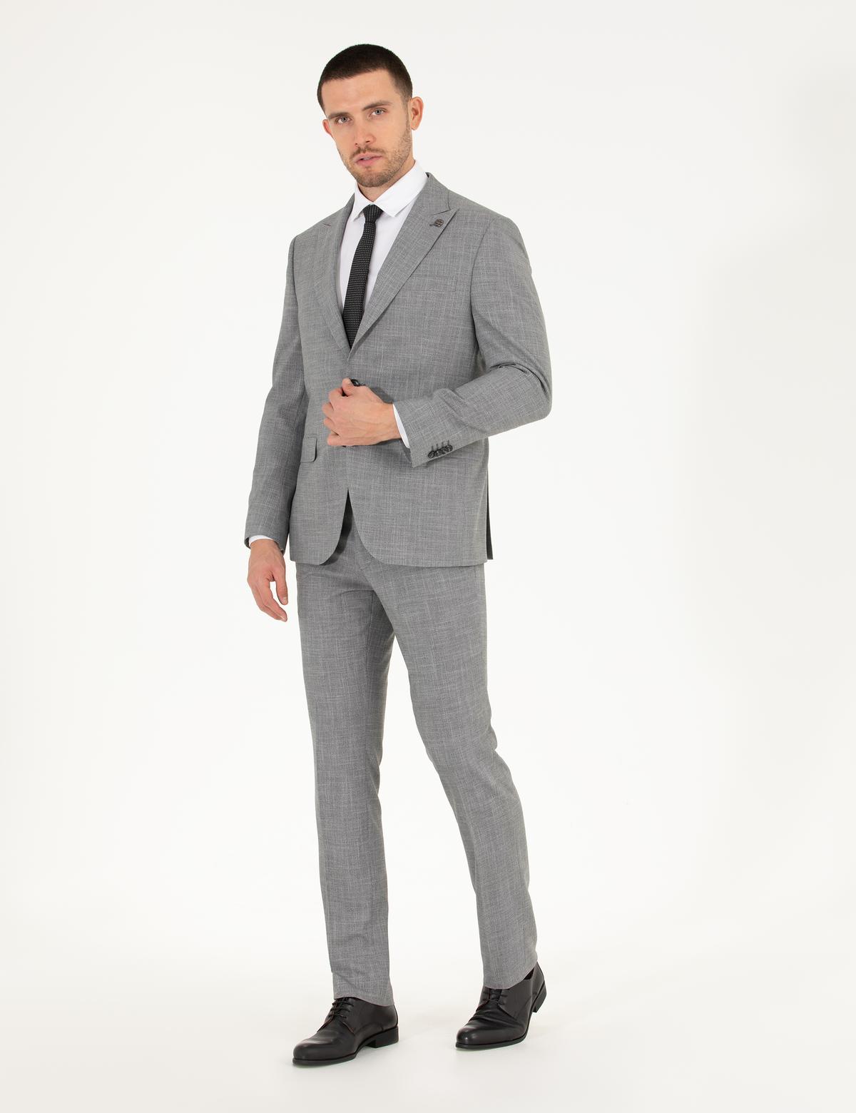 Gri Slim Fit Takım Elbise - 50264980092