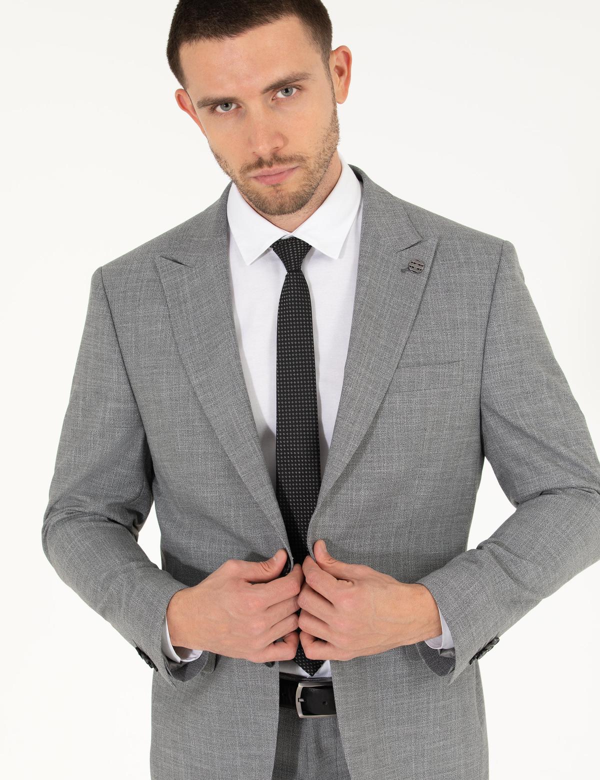 Gri Slim Fit Takım Elbise - 50264980092