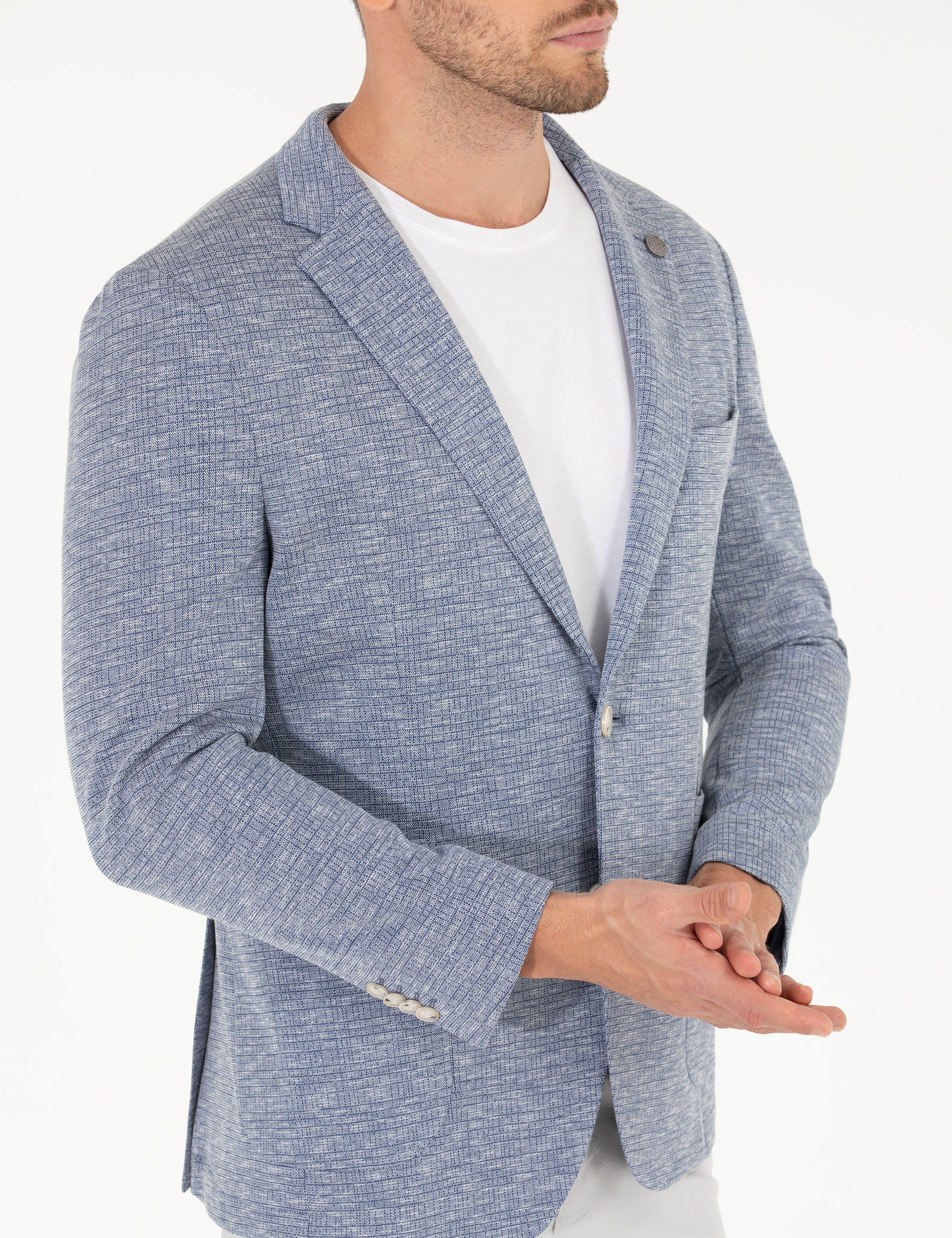 Açık Lacivert Ekstra Slim Fit Ceket - Image 6