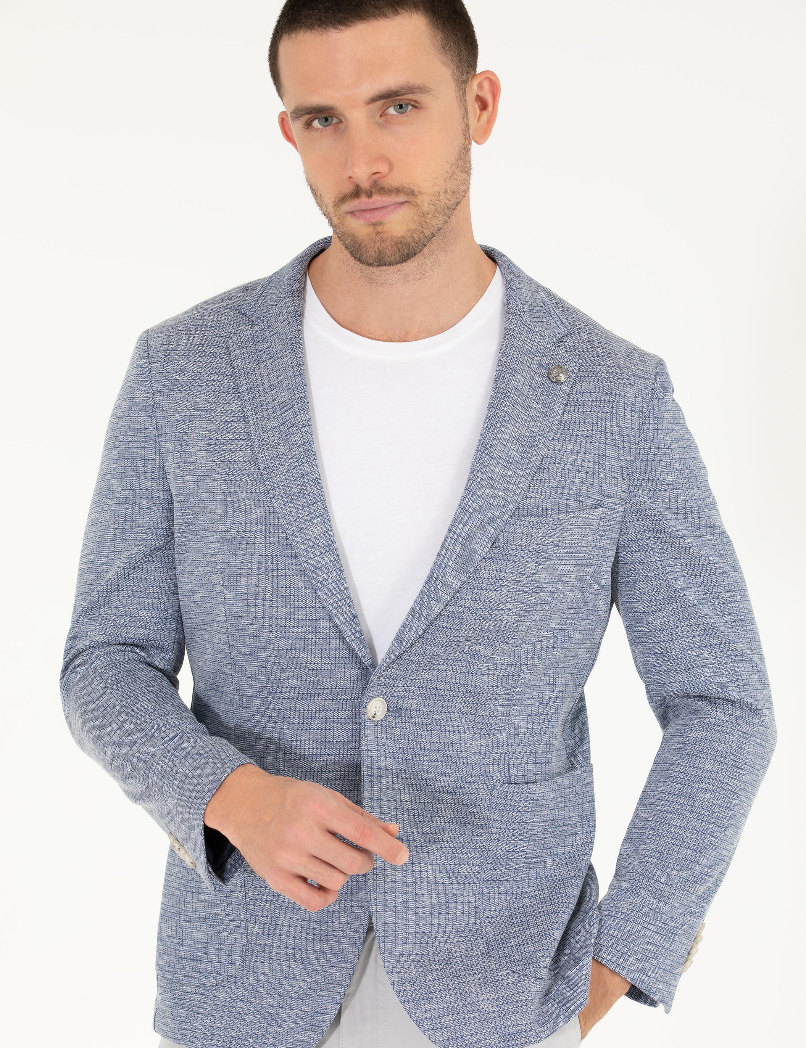 Açık Lacivert Ekstra Slim Fit Ceket