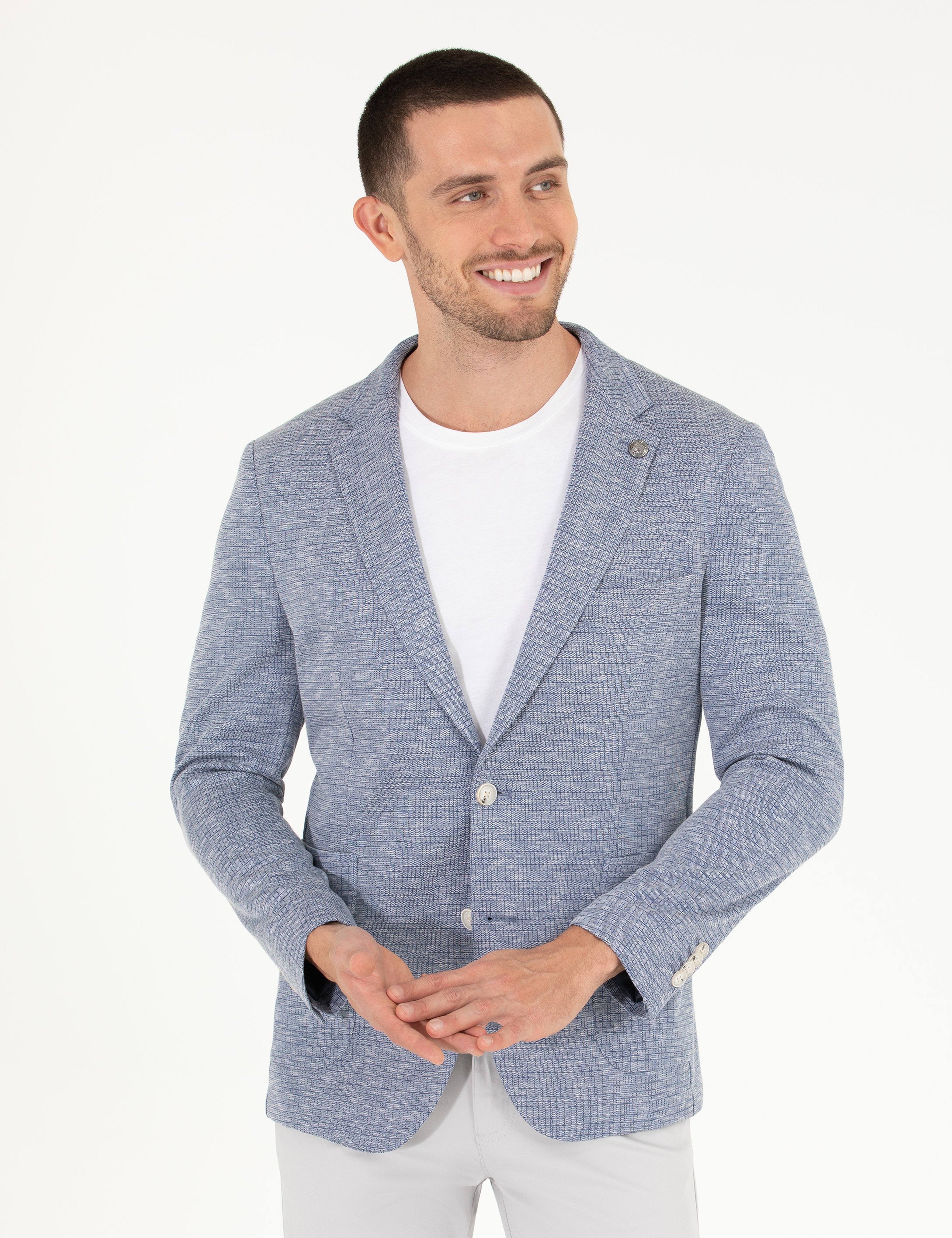 Açık Lacivert Ekstra Slim Fit Ceket - Image 1