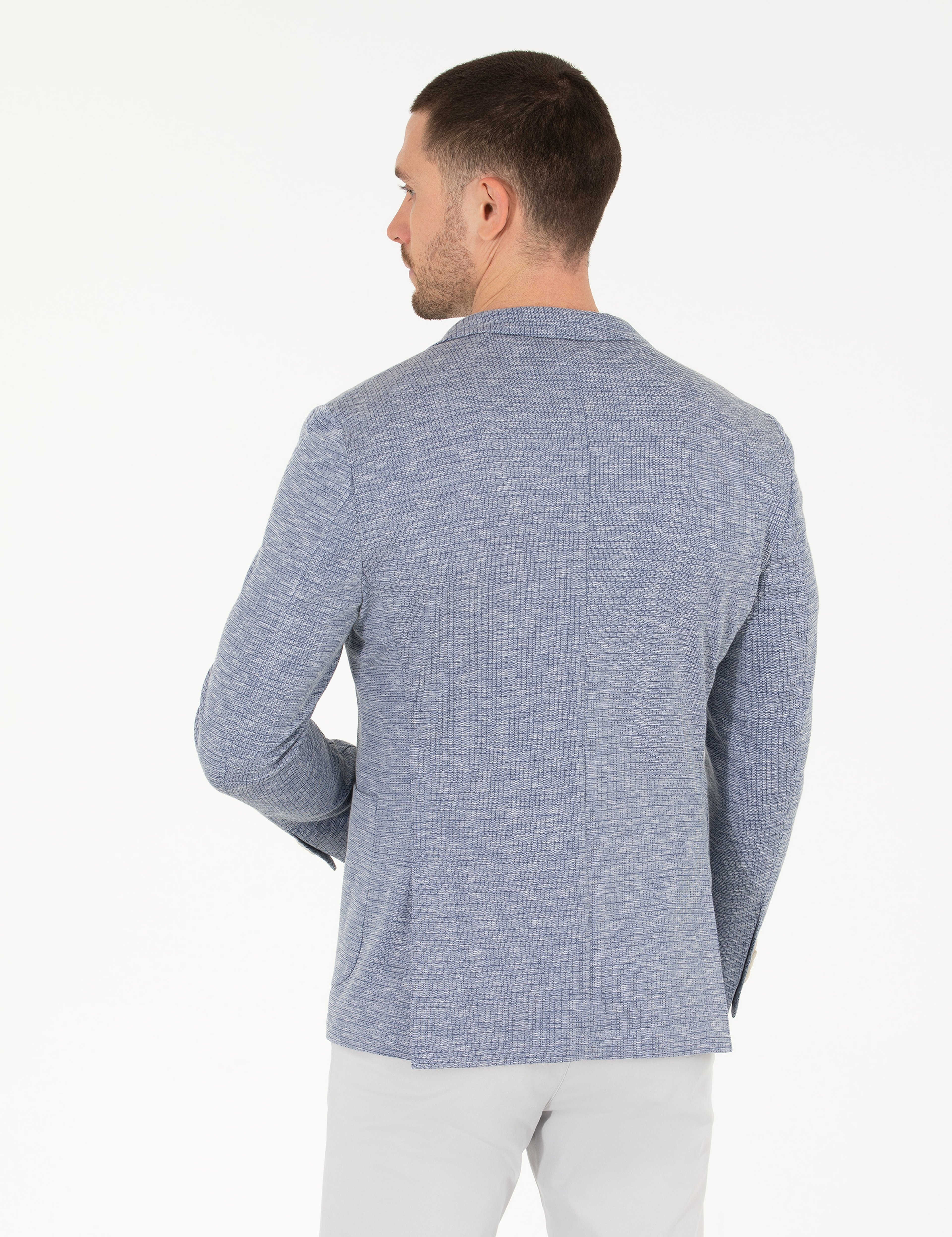 Açık Lacivert Ekstra Slim Fit Ceket - Image 5
