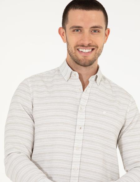 Haki Slim Fit Uzun Kollu Gömlek - 50267994041