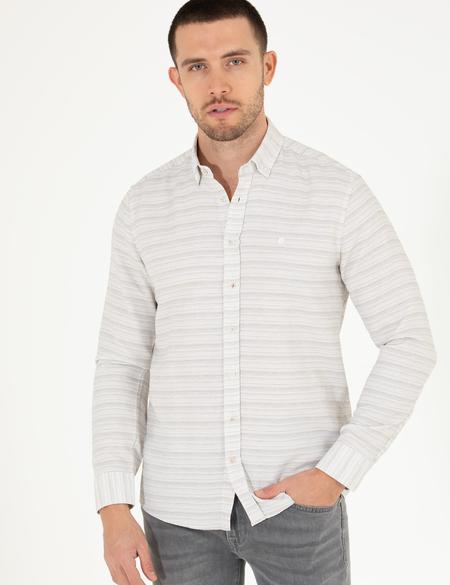 Haki Slim Fit Uzun Kollu Gömlek - 50267994041