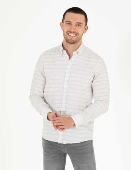 Haki Slim Fit Uzun Kollu Gömlek - 50267994041