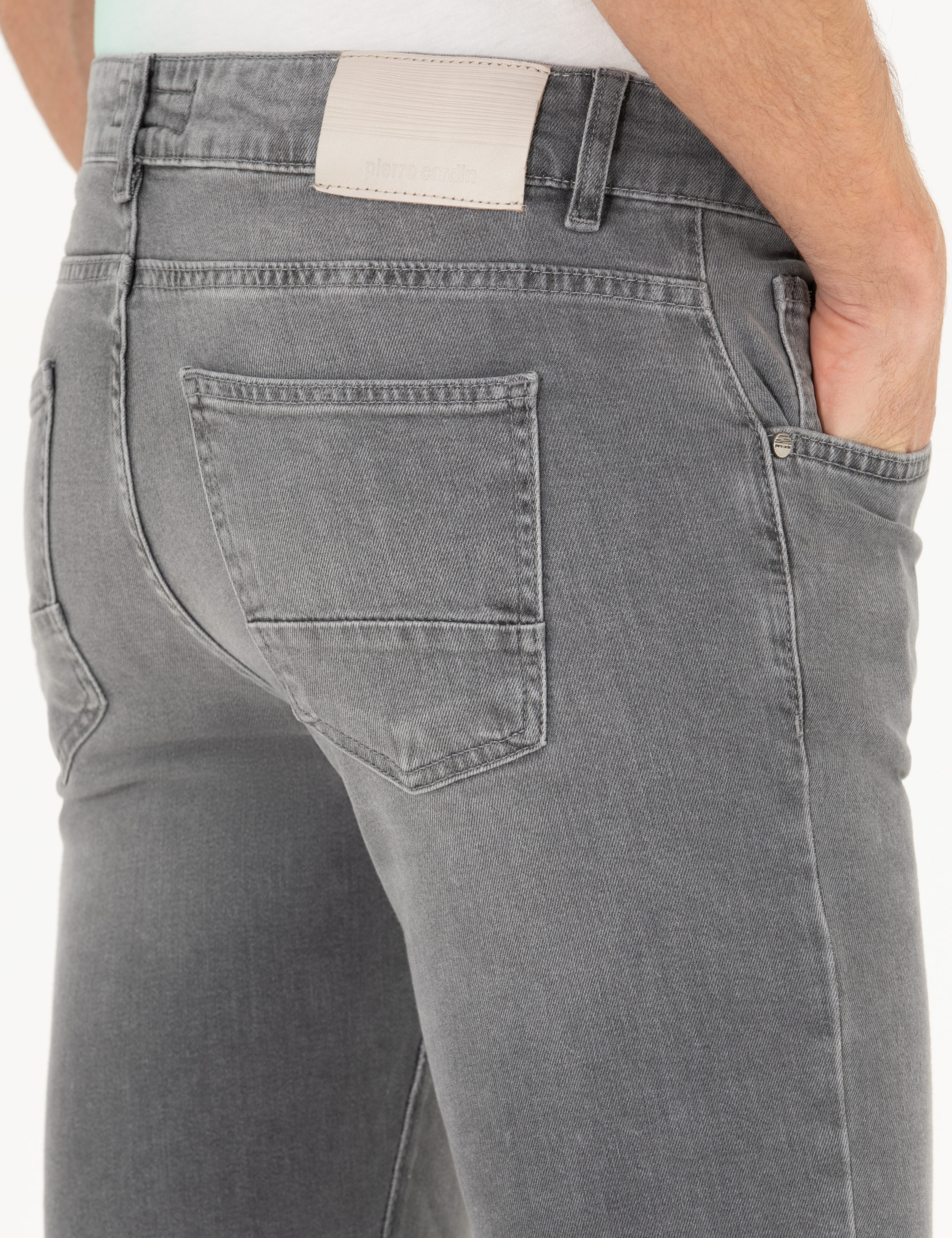Gri Slim Fit Jean Pantolon - Image 7