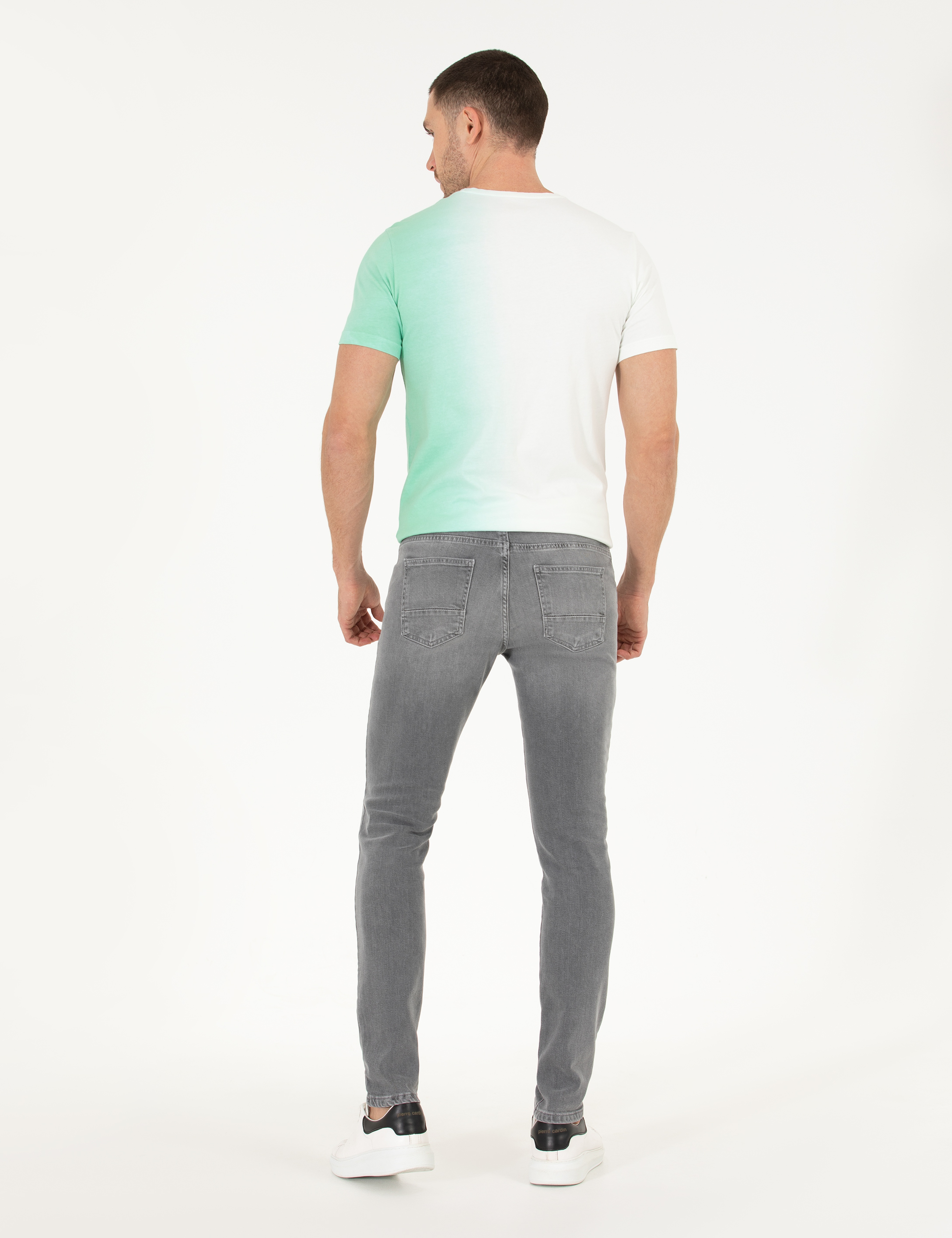 Gri Slim Fit Jean Pantolon - Image 4