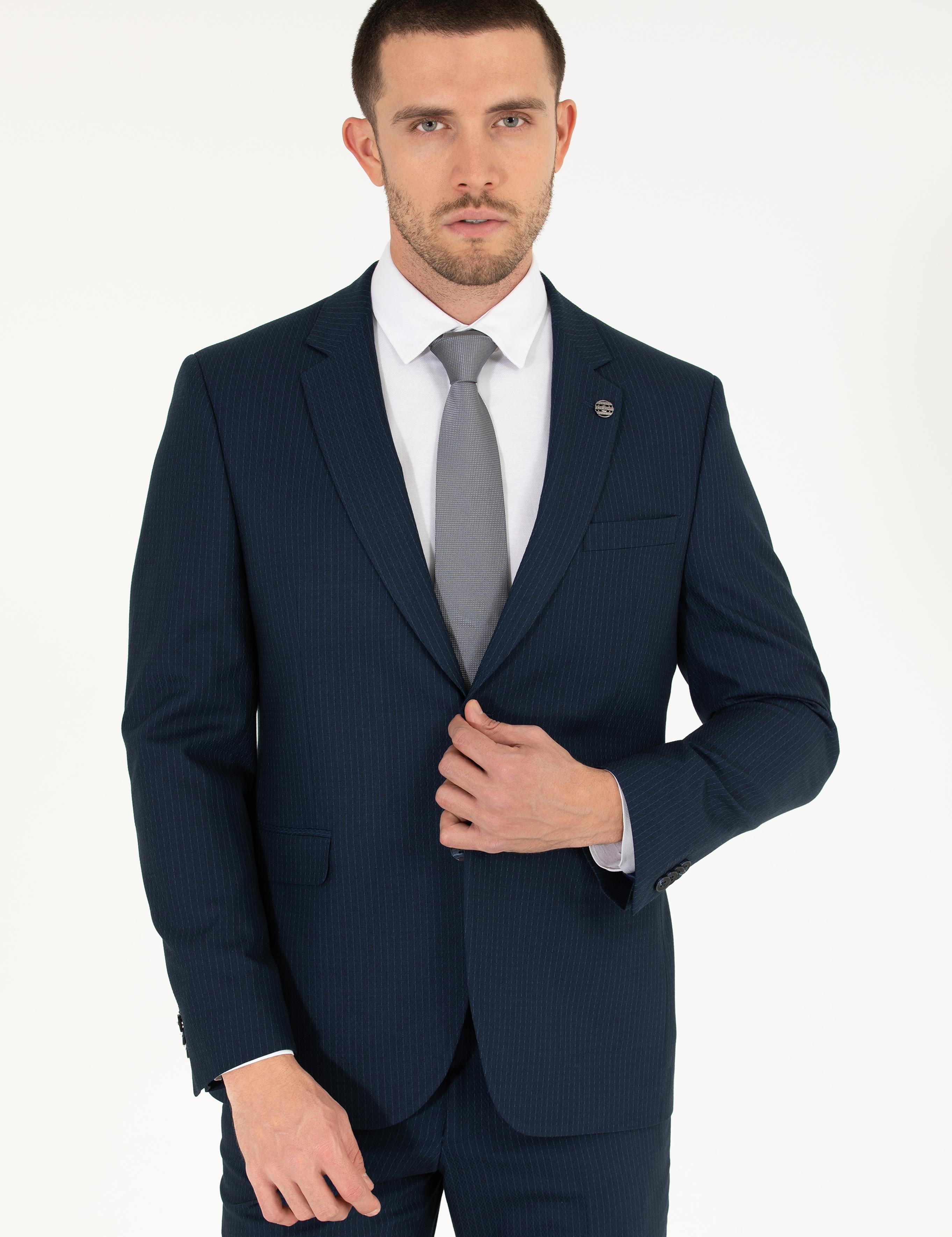 Lacivert Slim Fit Takım Elbise