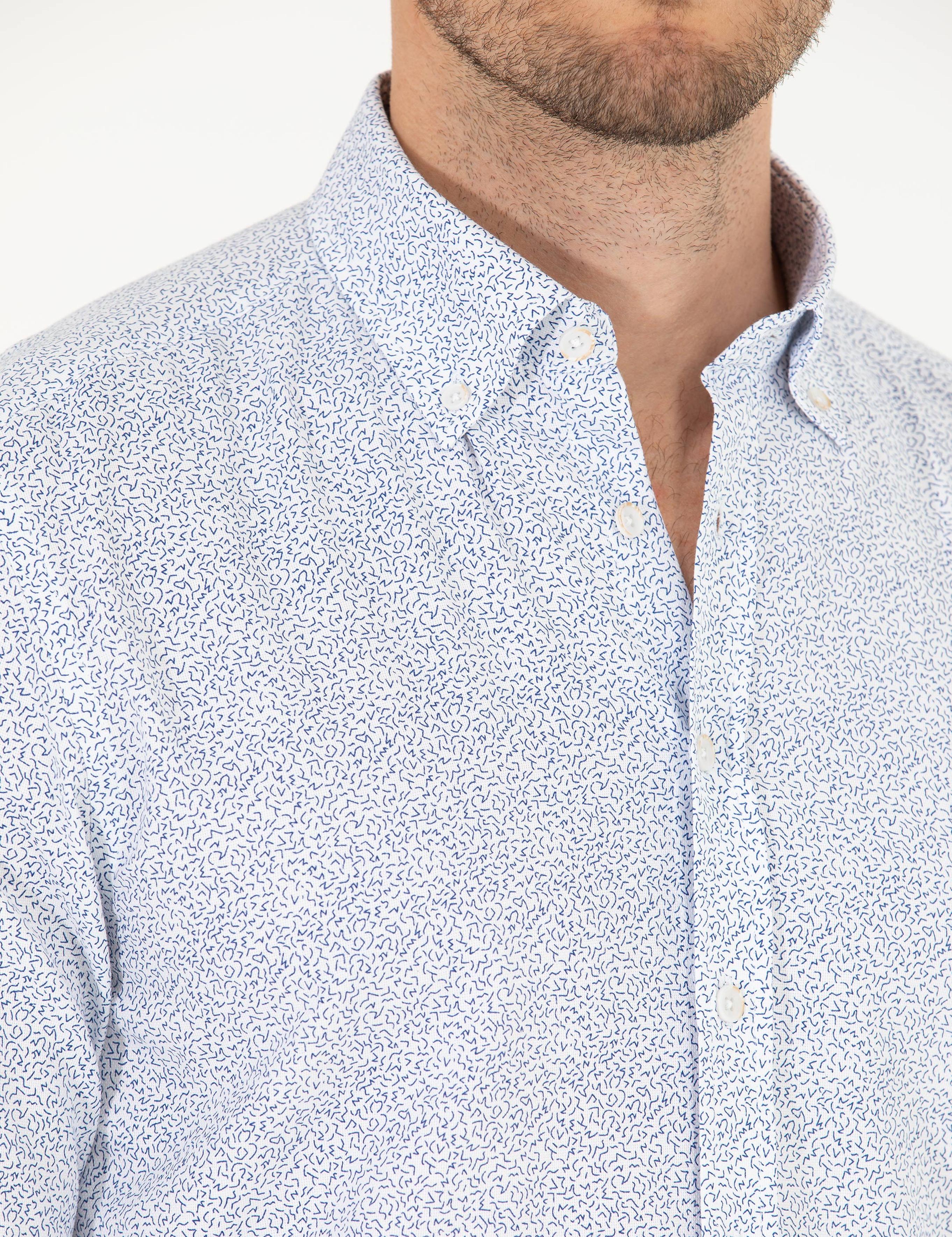 Mavi Slim Fit Uzun Kollu Gömlek