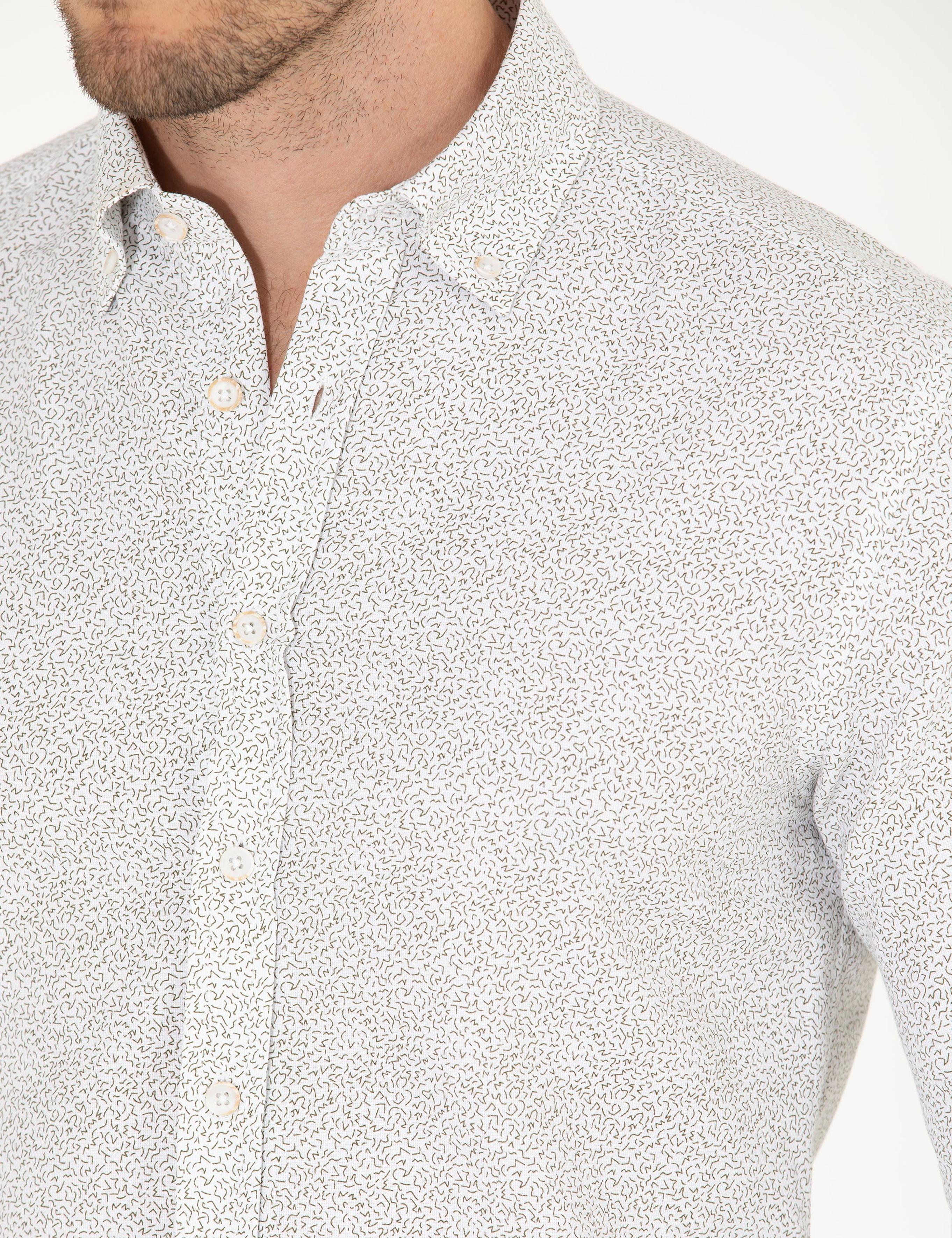 Haki Slim Fit Uzun Kollu Gömlek