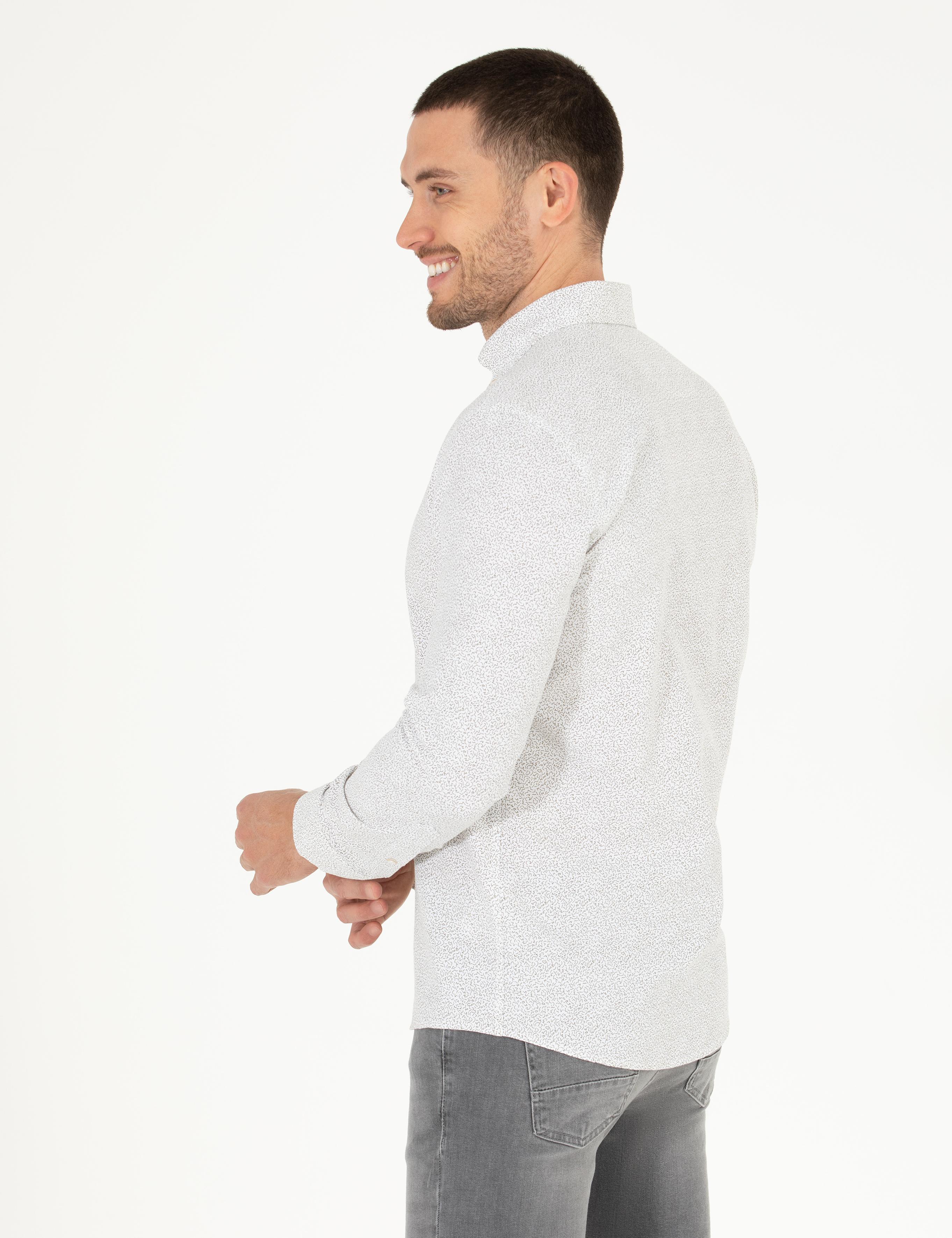 Haki Slim Fit Uzun Kollu Gömlek