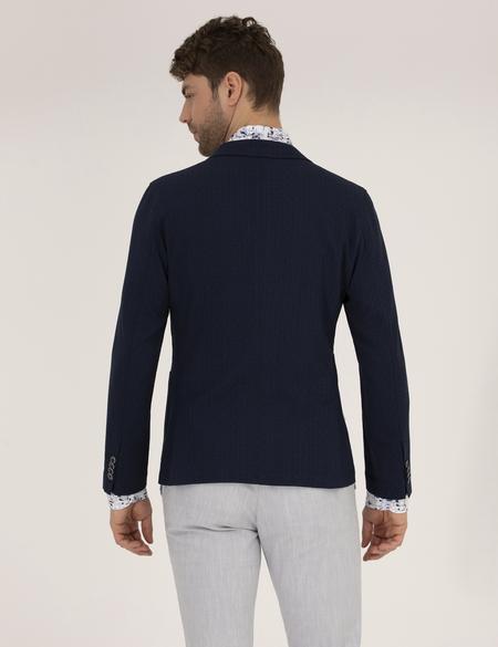 Lacivert Yün Karışımlı Spor Ceket - 50264612017